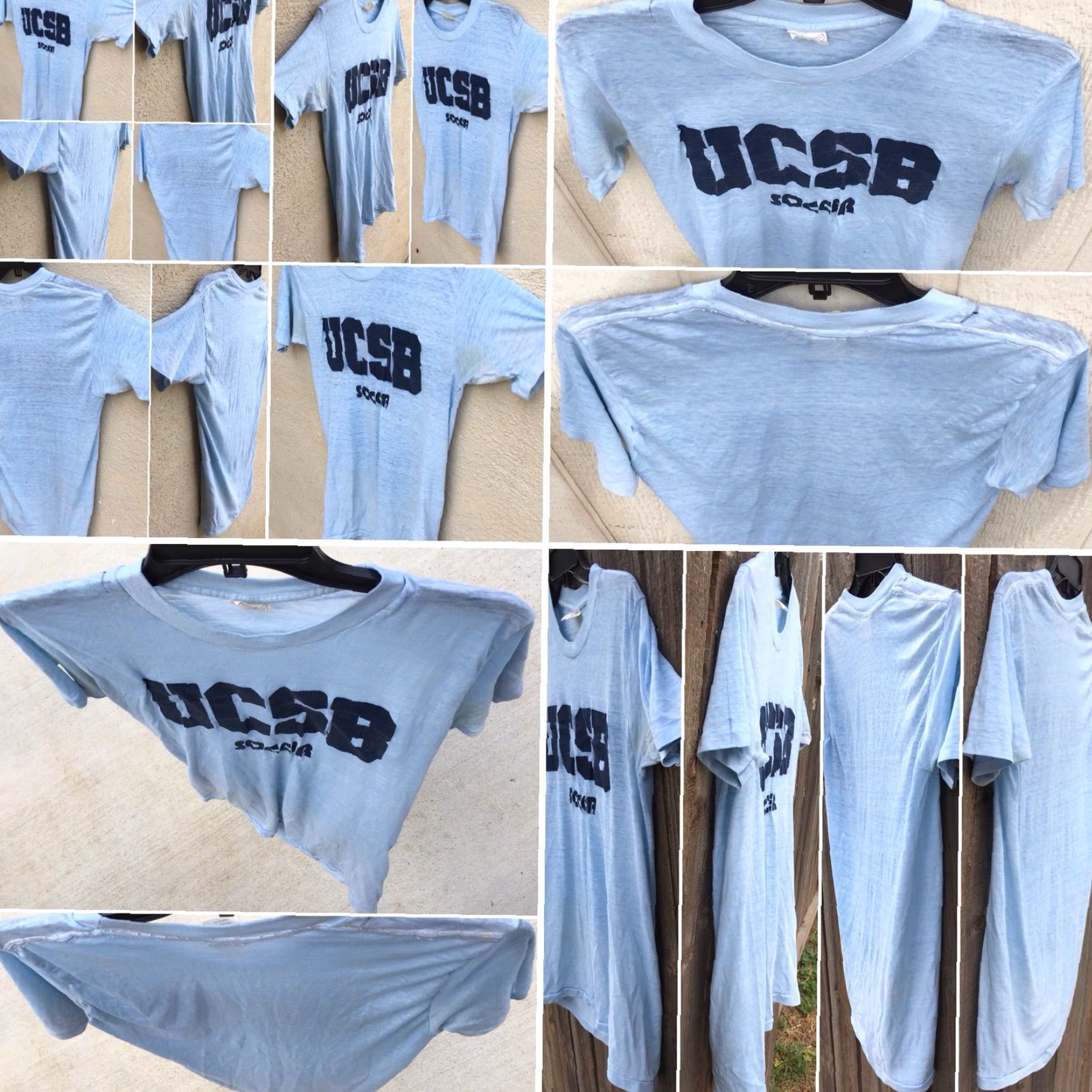 Vintage VINTAGE Sneakers UCSB Soccer T Shirt L Blue 80s 1980s Mens Graphic Tee Made In USA Worn Thin Size US L / EU 52-54 / 3 - 6 Thumbnail