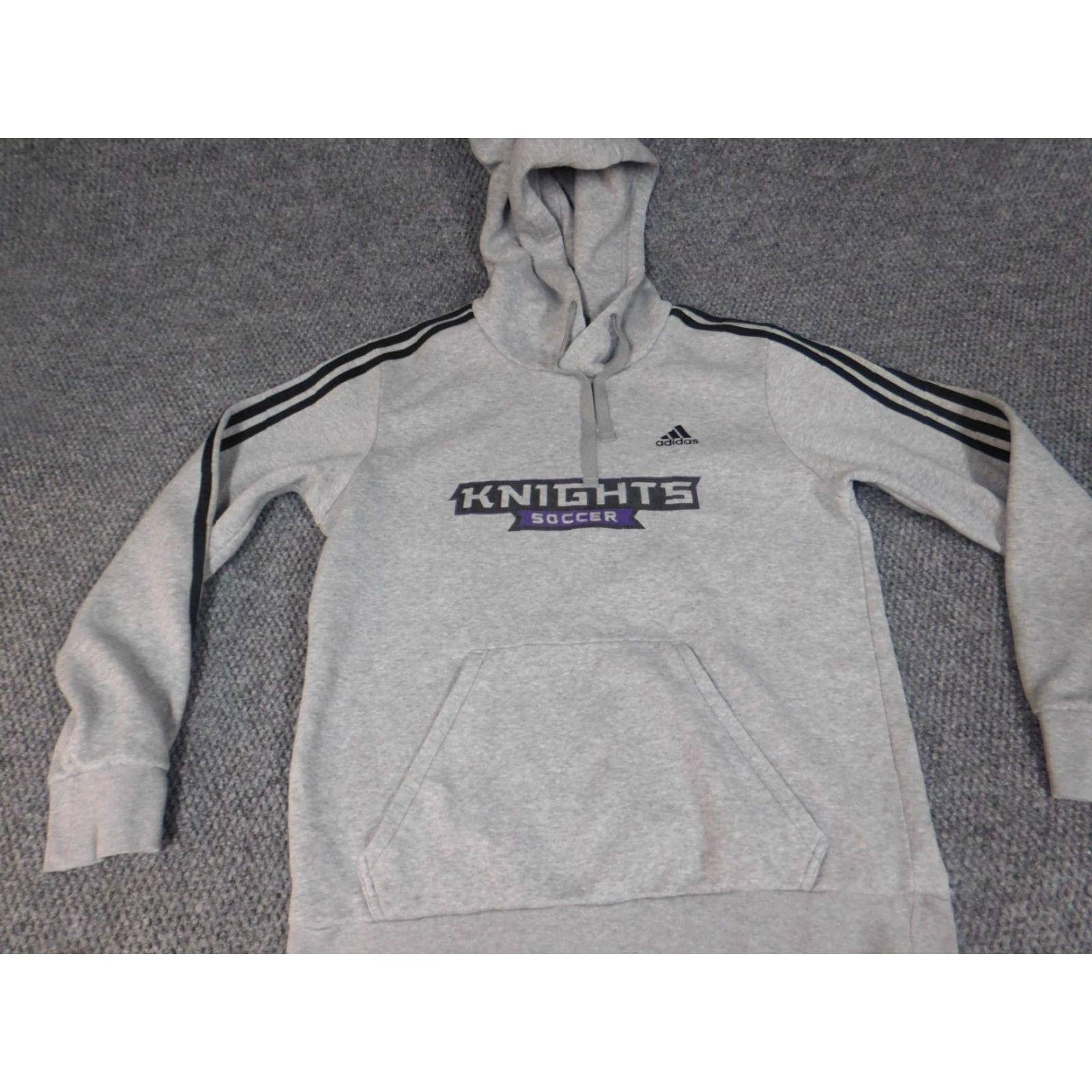 Adidas Adidas Hoodie Mens S Gray Logo Pullover Knit Zip Hooded Regular Walking Size US S / EU 44-46 / 1 - 4 Thumbnail