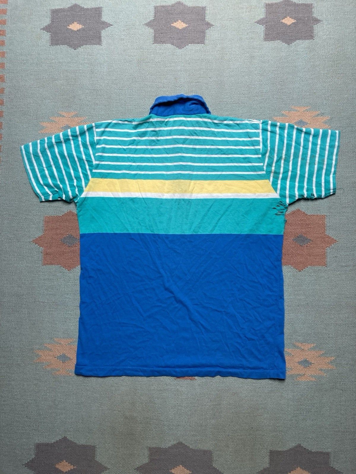 Vintage 80s polo shirt striped soft worn distressed thrashed large Size US L / EU 52-54 / 3 - 8 Thumbnail