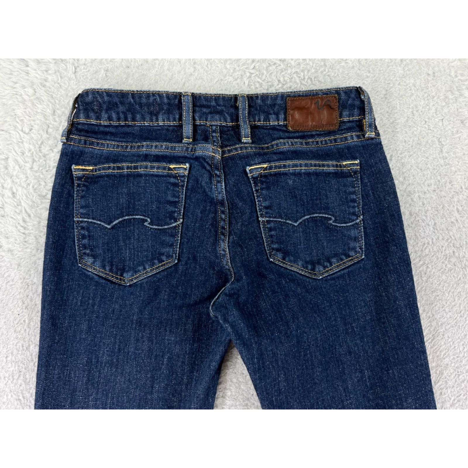 Vintage VINTAGE Revolution Jeans Womens 27 Blue Denim Dark Wash Bootcut Bell Flare Jeans Size 27" / US 4 / IT 40 - 3 Thumbnail