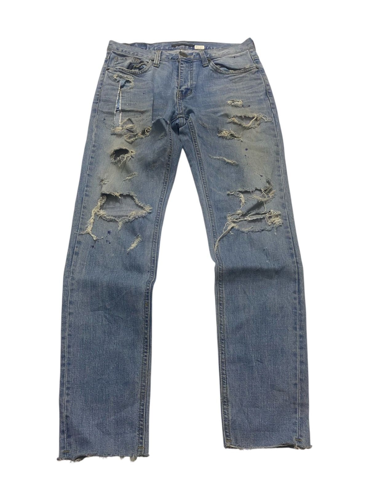 GOSTAR DE FUGA Gostar De Fuga Distressed Blue Denim Size US 29 - 2 Thumbnail