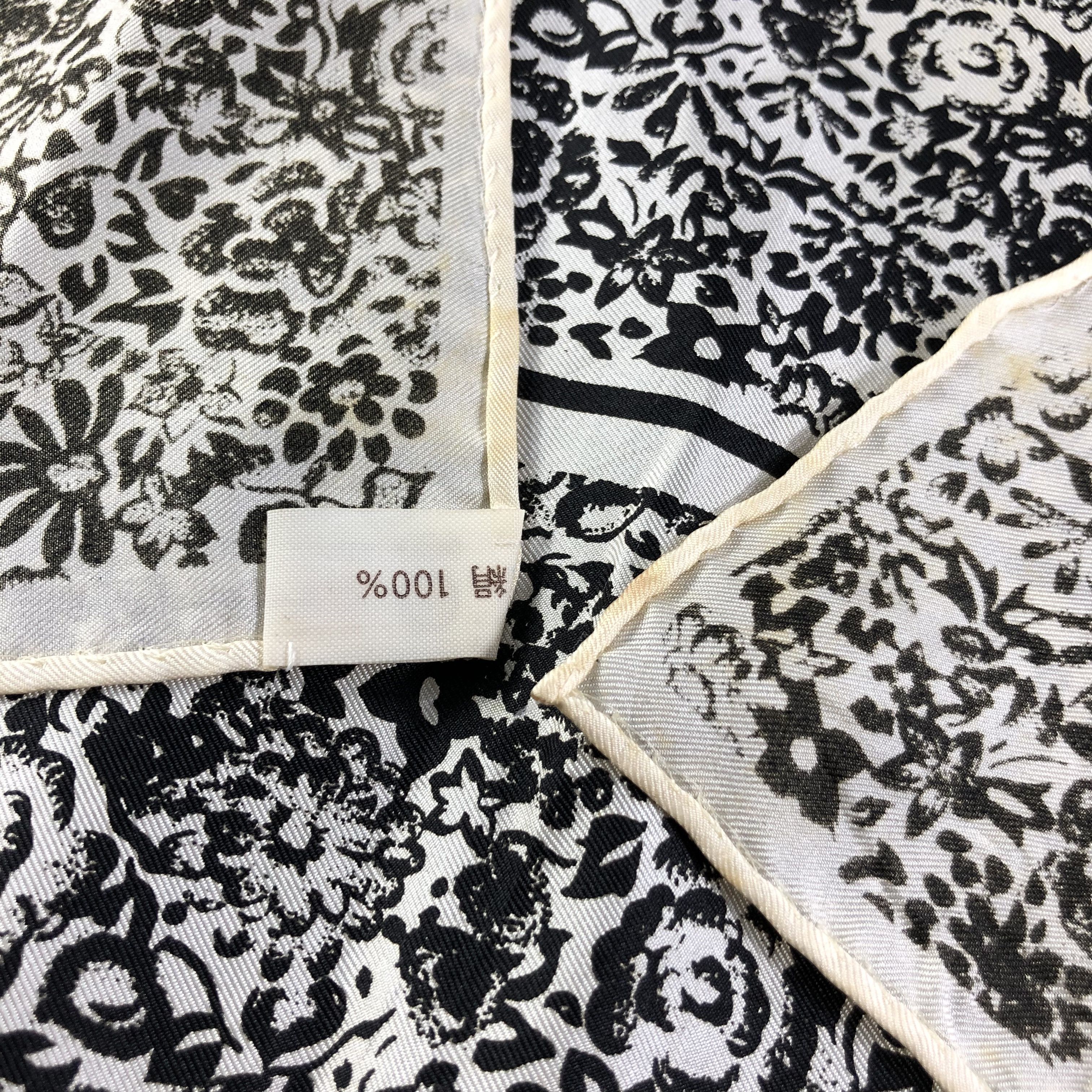 Japanese Brand Luxury Floral Hand Rolled Silk Scarf M797 Size ONE SIZE - 3 Thumbnail