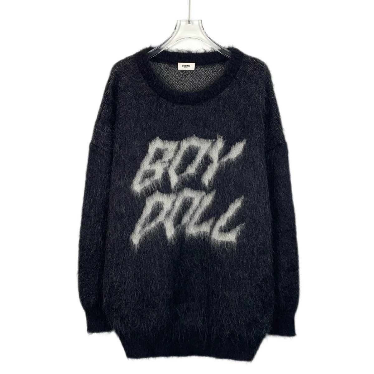 Celine Celine Black Letter Printed Mohair Long Sleeve Sweater K26WX Size US S / EU 44-46 / 1 - 1 Thumbnail