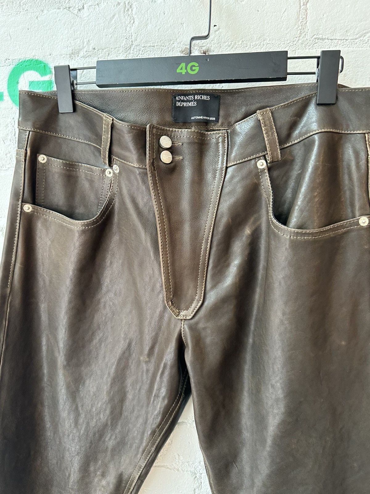 Enfants Riches Deprimes ERD ROCKSTAR TRAVIS SCOTT BROWN LEATHER JEANS PANTS 32 33 Size US 32 / EU 48 - 1 Thumbnail