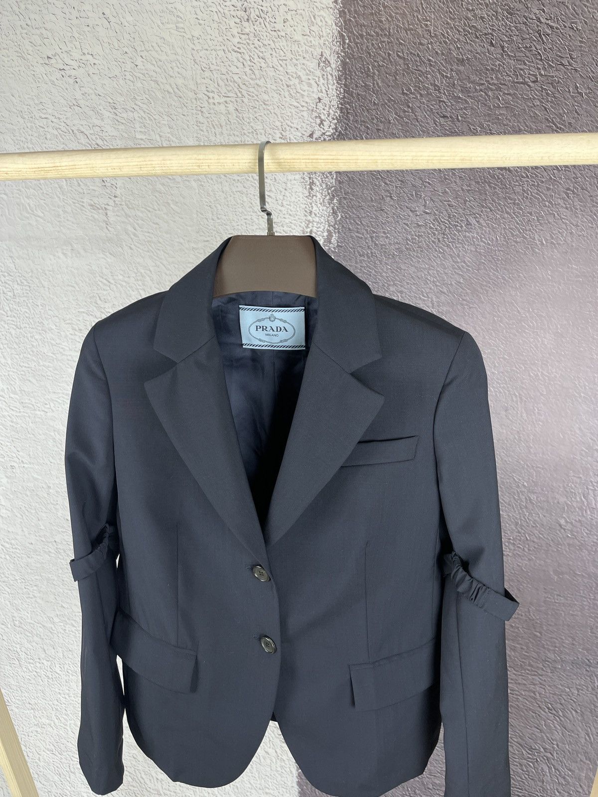 Prada Prada sleeve bondage navy women’s wool blazer 2 buttons Size M / US 6-8 / IT 42-44 - 6 Thumbnail