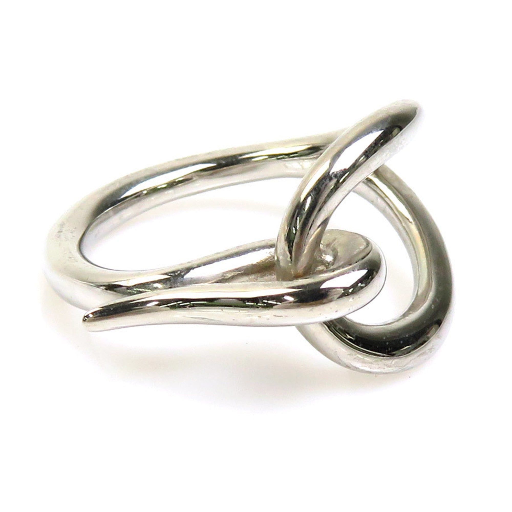 image of Hermes Scarf Ring Metal Silver Ladies E55776A in Black, Women's