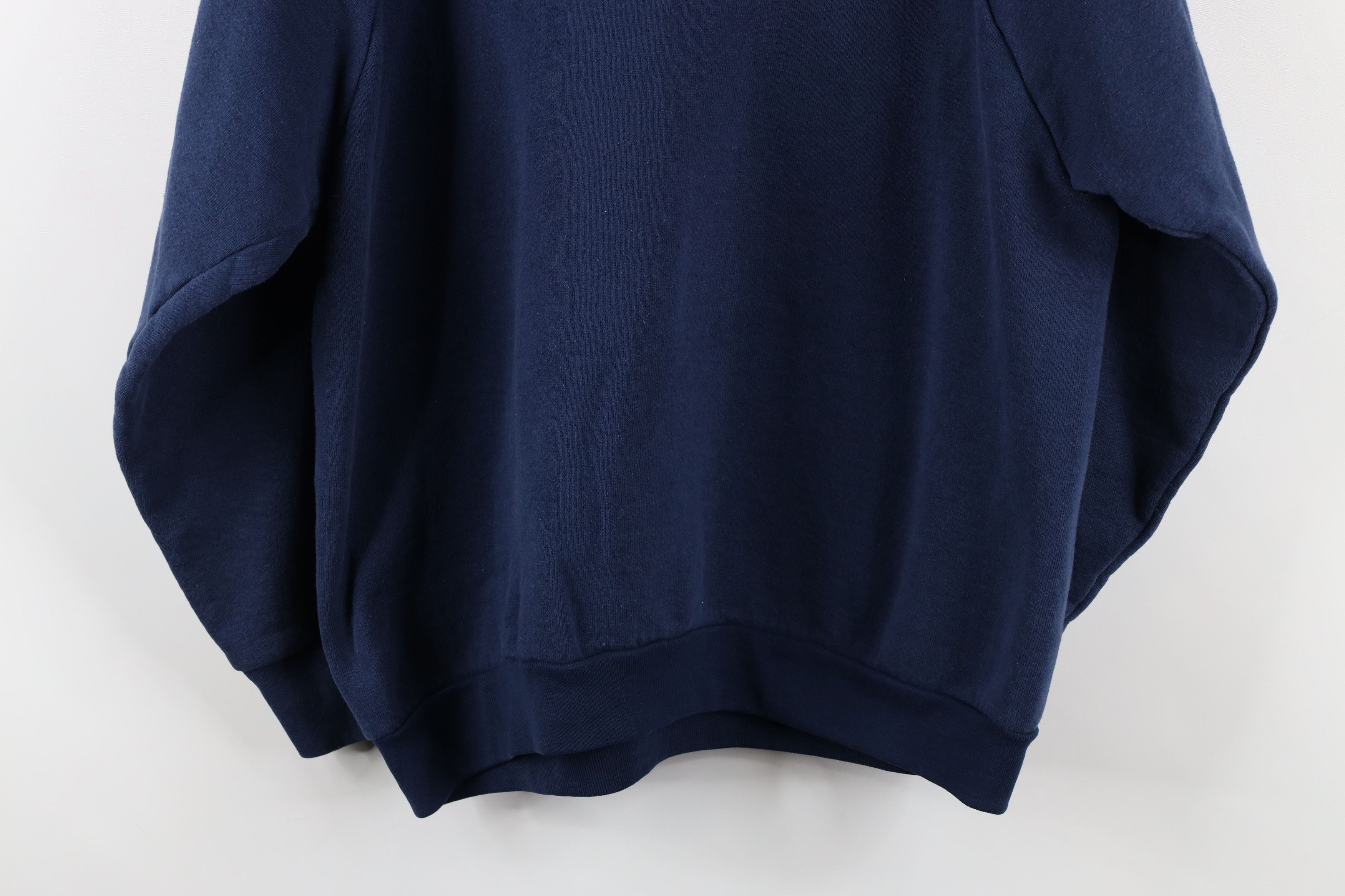 Vintage Vintage 90s Streetwear Blank Crewneck Sweatshirt Navy Blue Size L / US 10 / IT 46 - 7 Thumbnail