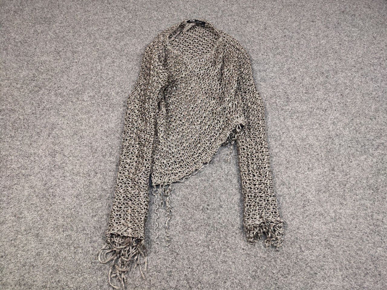 Designer Rostfrei Anett Rostel Avant Garde Mesh Asymmetric Sweater Size M / US 6-8 / IT 42-44 - 2 Thumbnail