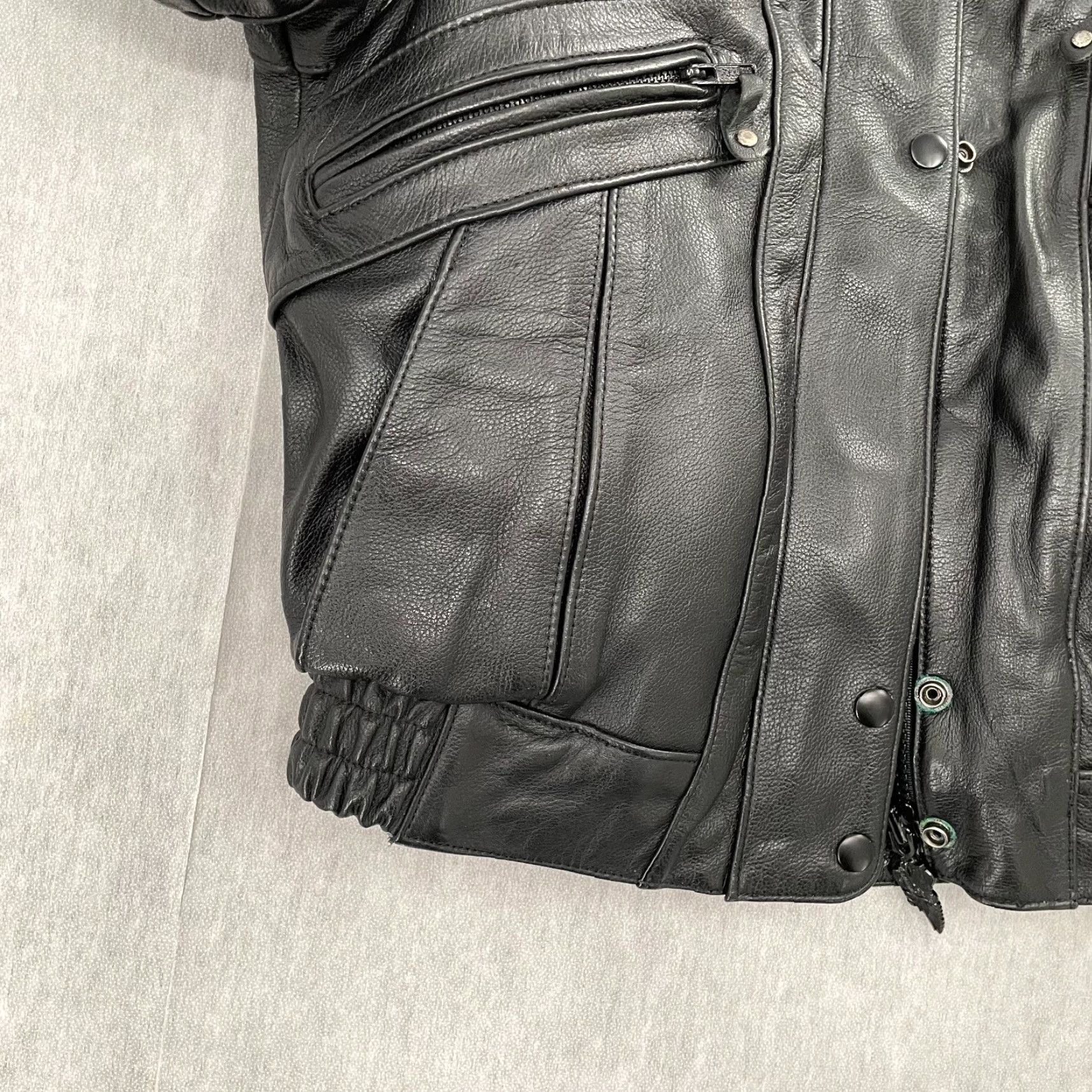Harley Davidson VINTAGE Harley-Davidson Women's Leather Jacket 36W Black Motorcycle Biker Casual Size XS / US 0-2 / IT 36-38 - 5 Thumbnail