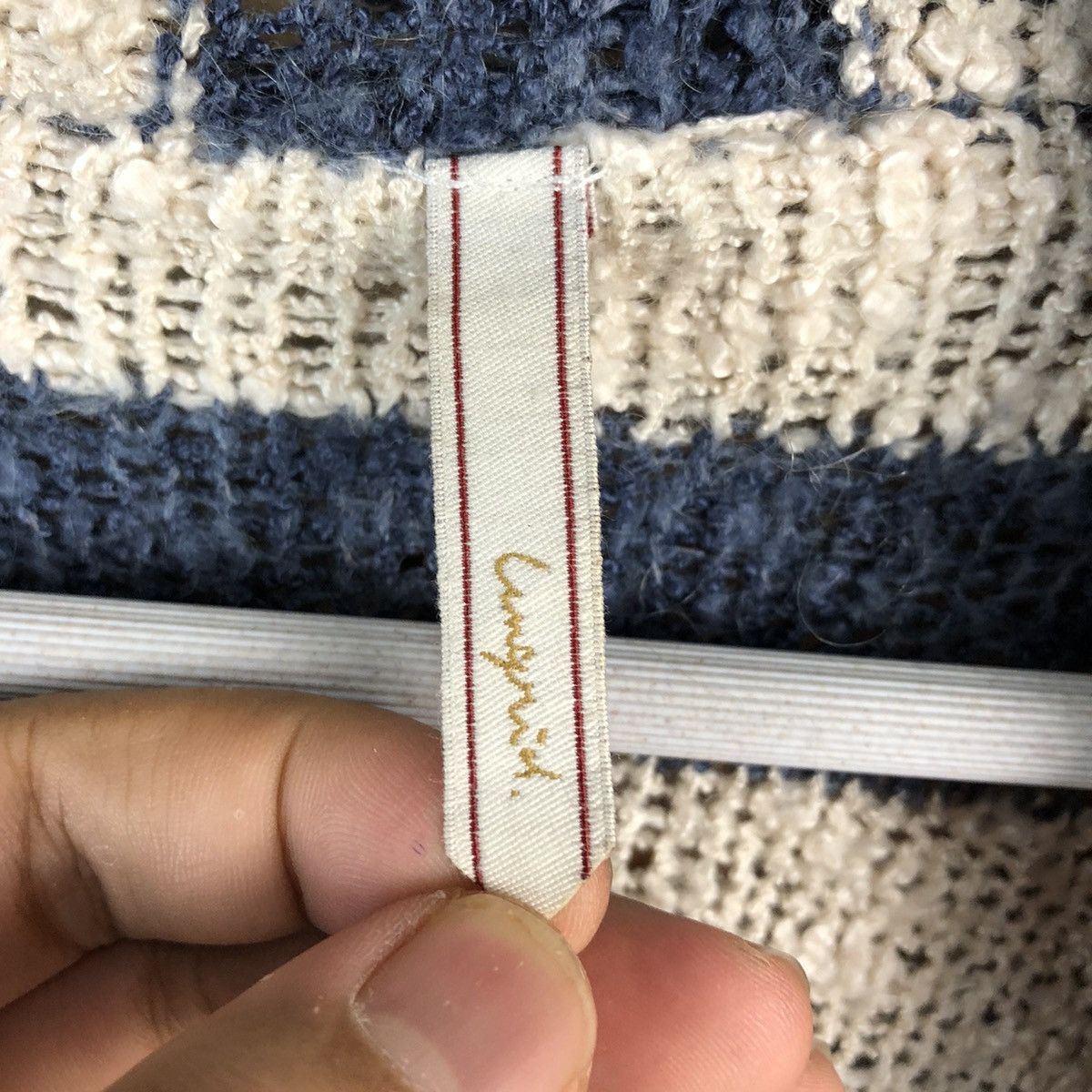 Japanese Brand × OVER THE STRiPES Lung Grind Stripe Blue like cobain Knitwear #A2491 Size M / US 6-8 / IT 42-44 - 10 Thumbnail