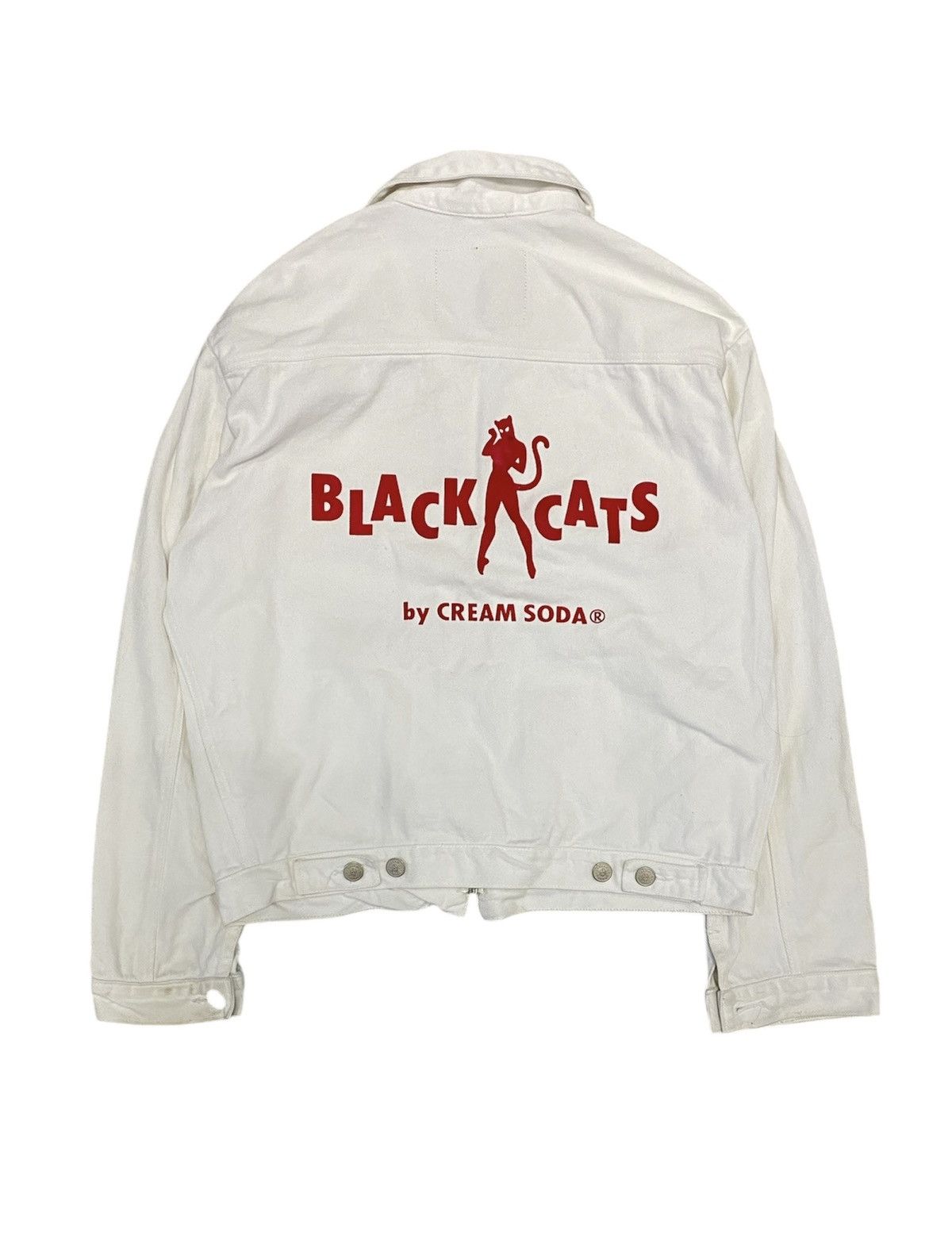 Japanese Brand Vtg Cream Soda Pink Dragons black Cat trucker Size US M / EU 48-50 / 2 - 1 Thumbnail