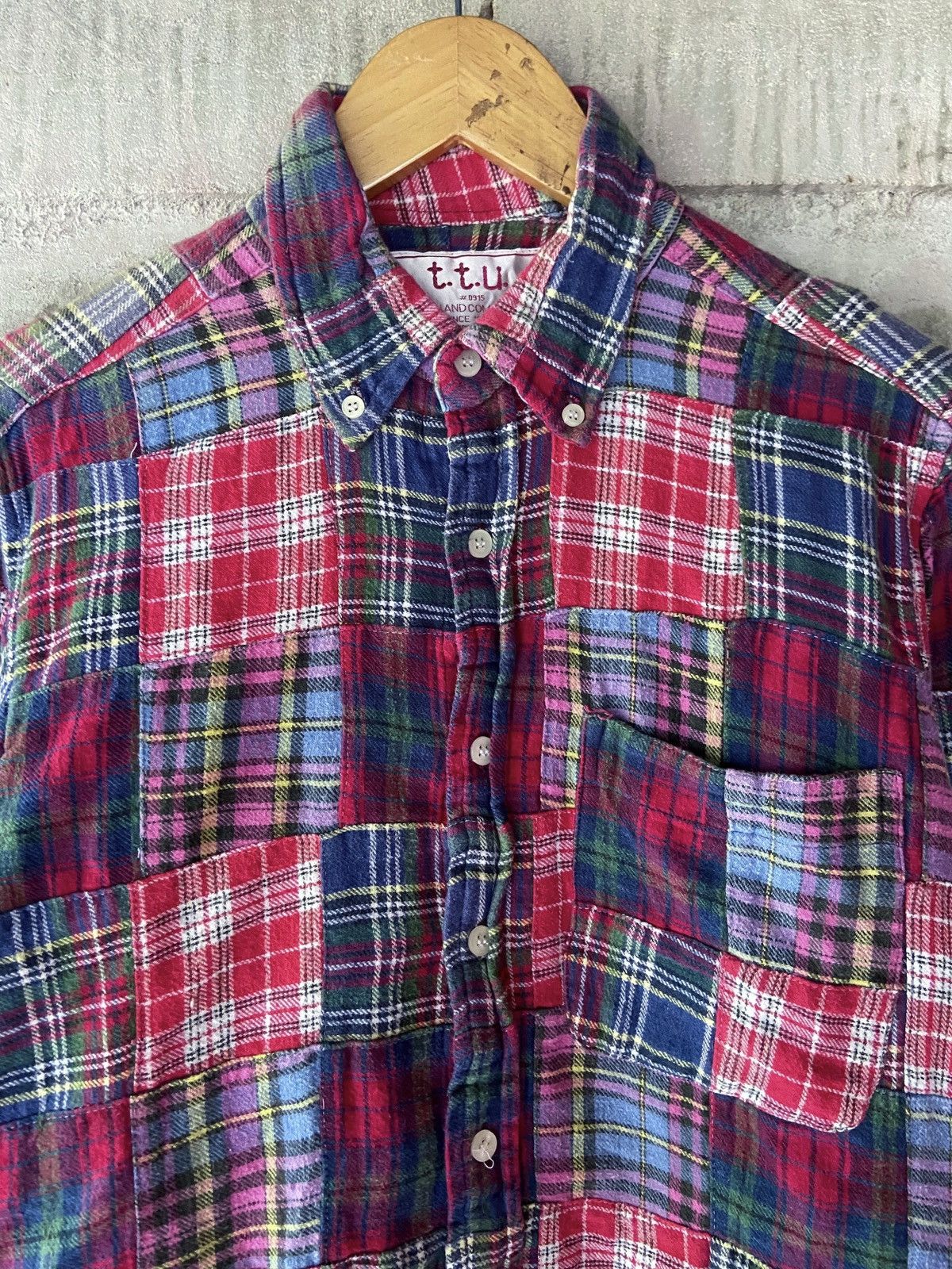 Japanese Brand T.T.U SMOOTH AND COMFORTABLE PATCHWORK BUTTON DOWN SHIRT Size US S / EU 44-46 / 1 - 10 Thumbnail