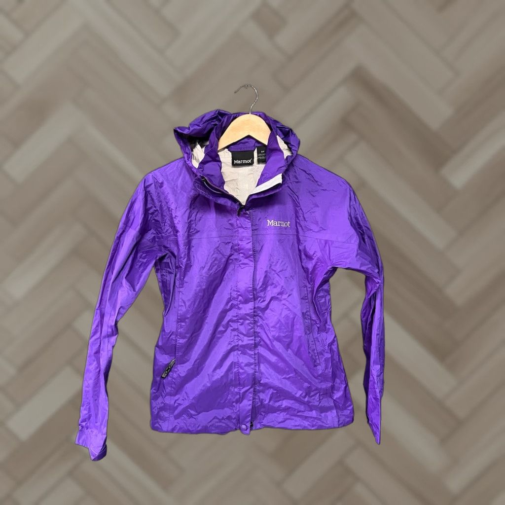 Marmot VINTAGE Marmot Womens Purple Full Zip Outdoor Softshell Jacket Folded Hooded Size Small Size S / US 4 / IT 40 - 1 Thumbnail