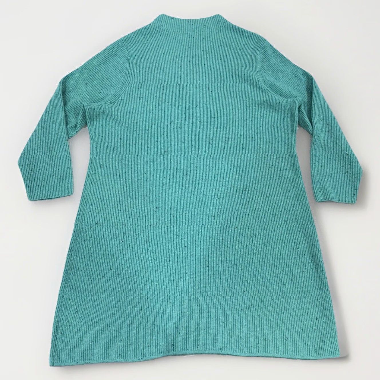 Talbots Talbots Plus Women’s 3X Mock Neck Tweed Sweater Dress Blue Crew Neck 3/4 Sleeve Midi Button Open Front Fall Winter Womens Size XXL / US 16-18 / IT 52-54 - 6 Thumbnail