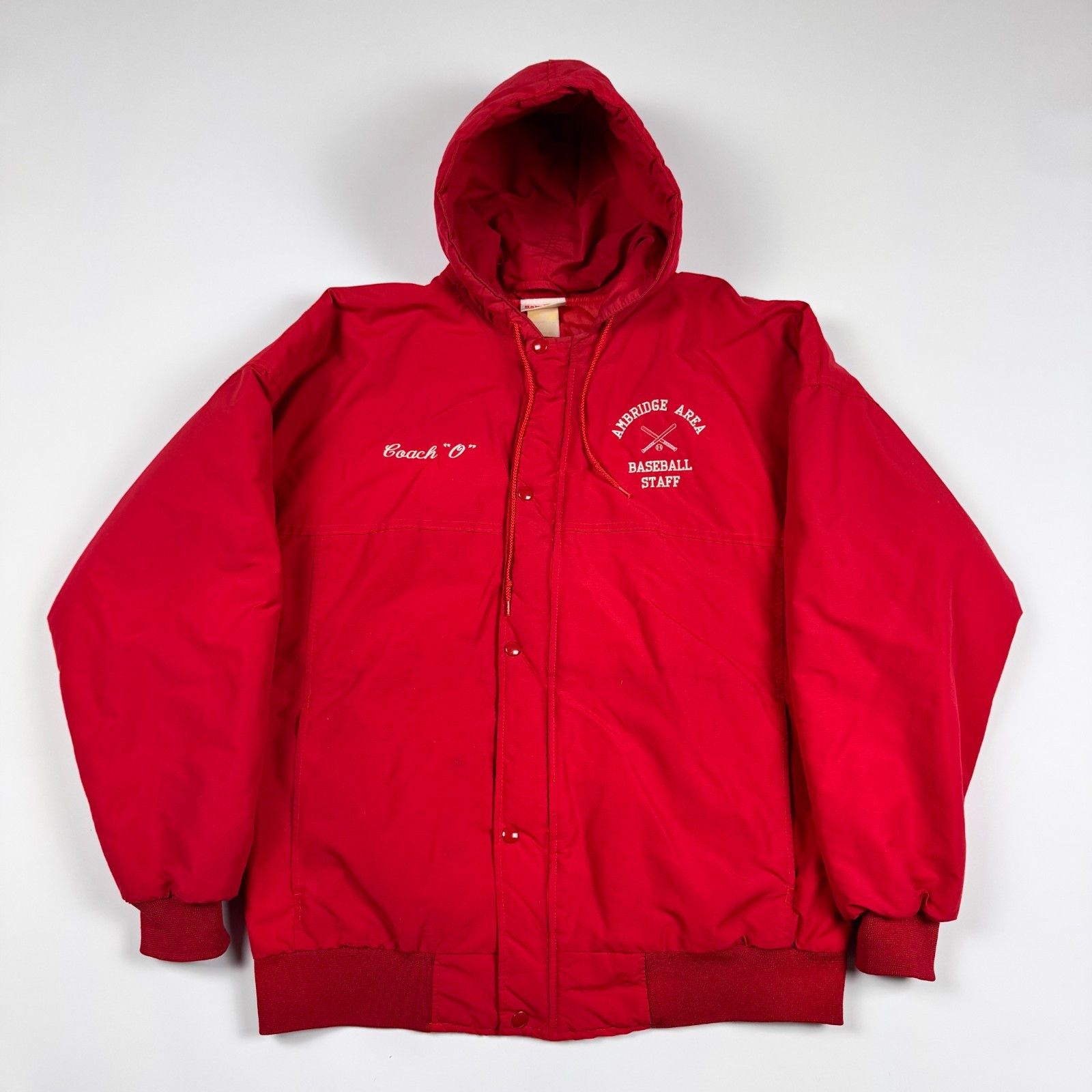 Vintage Vtg 90s Baseball Jacket XL Red USA Made Hartwell Ambridge Size US XL / EU 56 / 4 - 1 Thumbnail