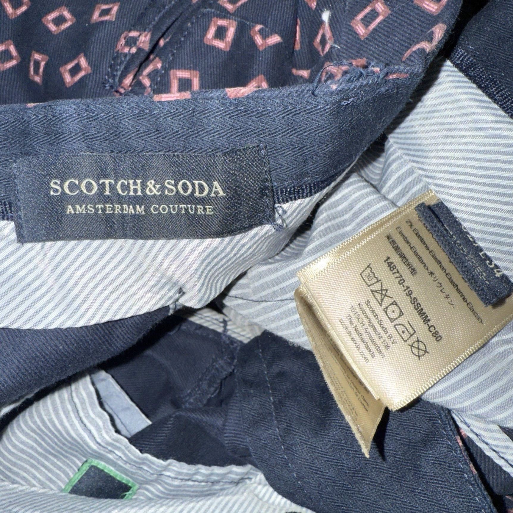 Scotch & Soda Scotch & Soda Mott Design Pants Casual Straight Mens 32x34 Blue Chino Straight Leg Men Size US 32 / EU 48 - 4 Thumbnail