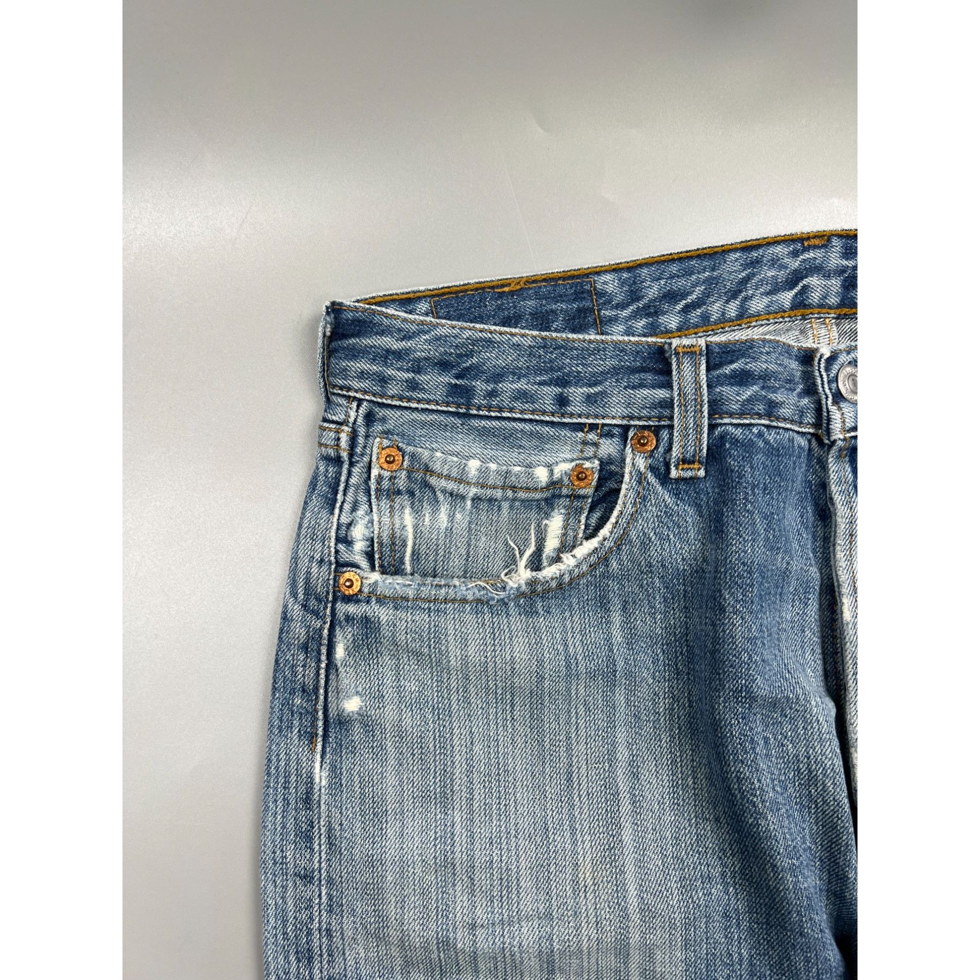 Levi's Levi’s 501 Reworked Distressed Denim Jeans Pants (Y0911) Size US 32 / EU 48 - 7 Thumbnail