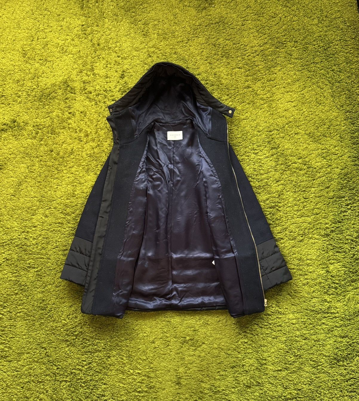 Designer × Sandro Sandro Paris oldmoney style quilted wool parka hooded coat Size S / US 4 / IT 40 - 2 Thumbnail