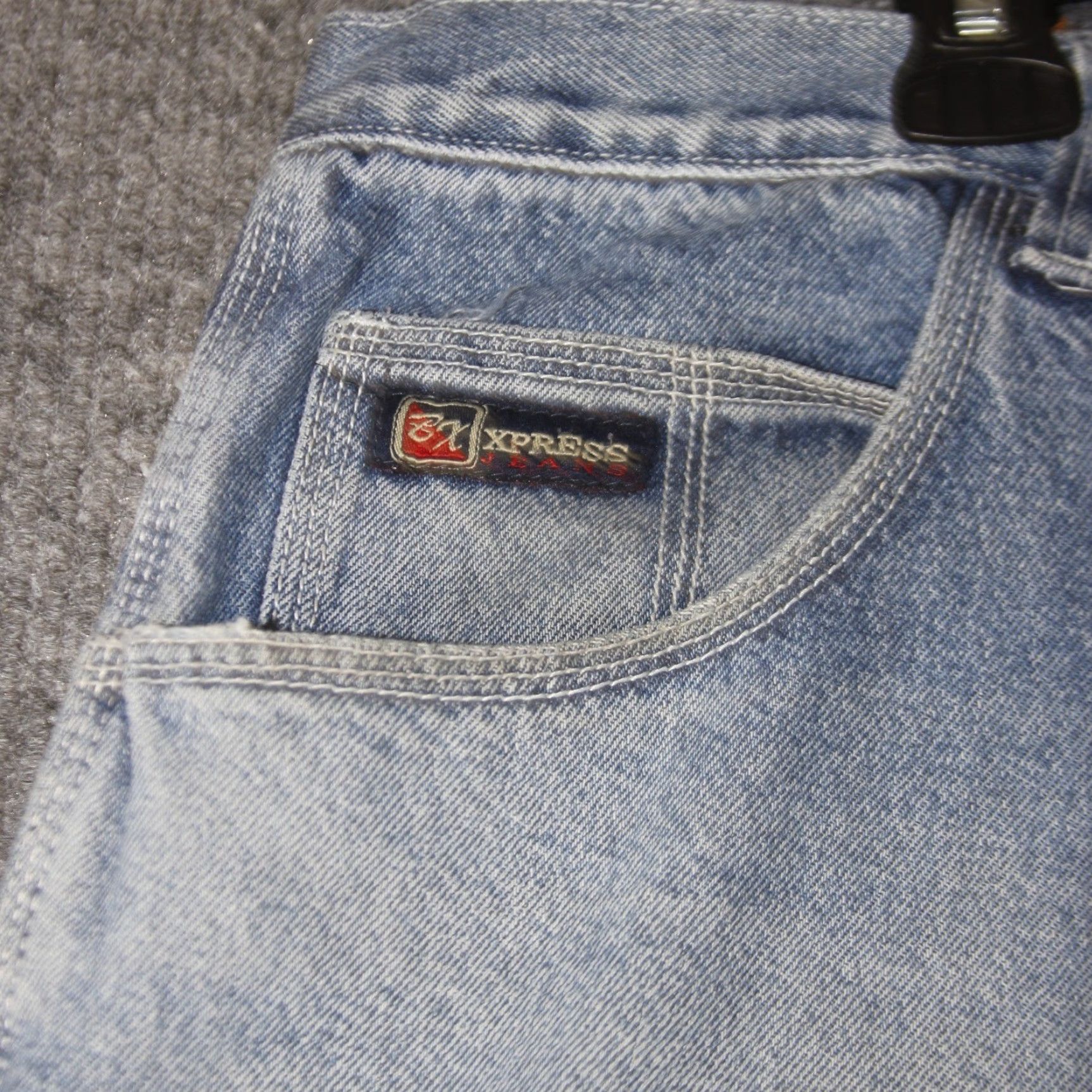 Express VINTAGE Brooklyn Xpress Denim Shorts 44 Mens Blue Baggy Y2K Skate 5-Pocket Cargo Relaxed Streetwear Jeans Shorts Mens Size US 44 / EU 60 - 3 Thumbnail