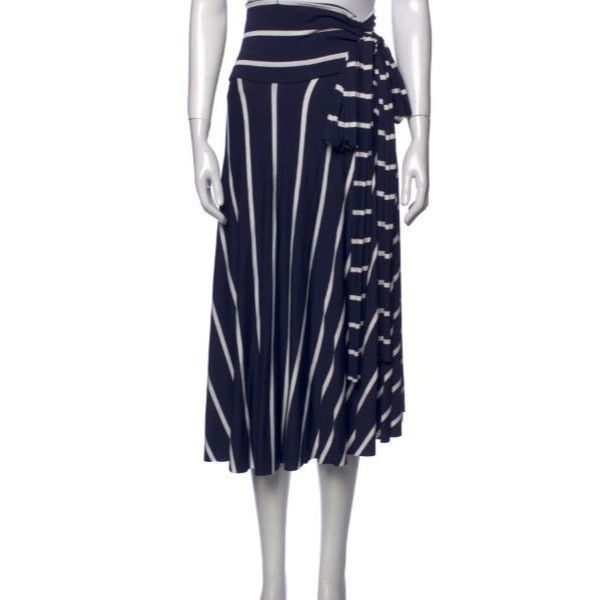 ELAN Elan Nautical Striped Midi Skirt Size 28" / US 6 / IT 42 - 2 Thumbnail