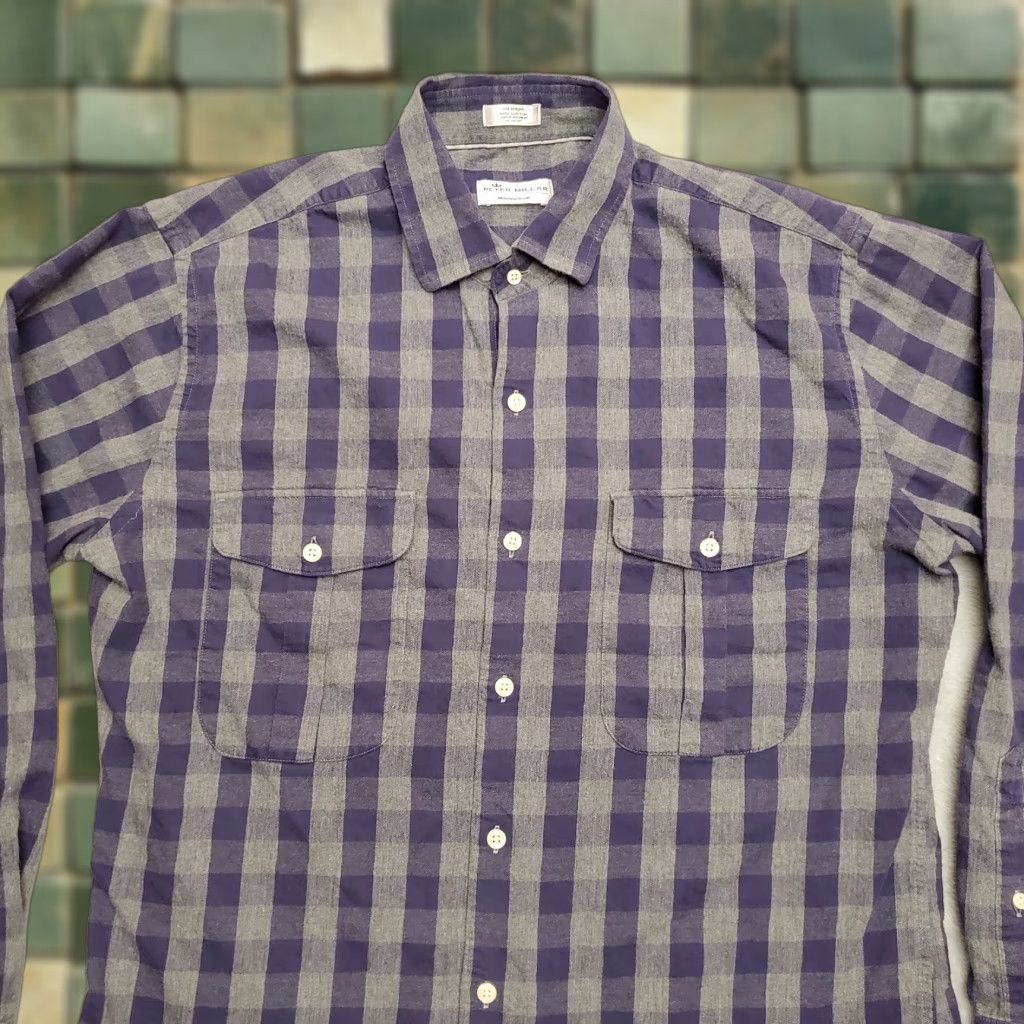 Peter Millar VINTAGE Peter Millar Shirt Mens Medium Blue Plaid Mountainside Flannel Long Sleeve Size US M / EU 48-50 / 2 - 1 Thumbnail