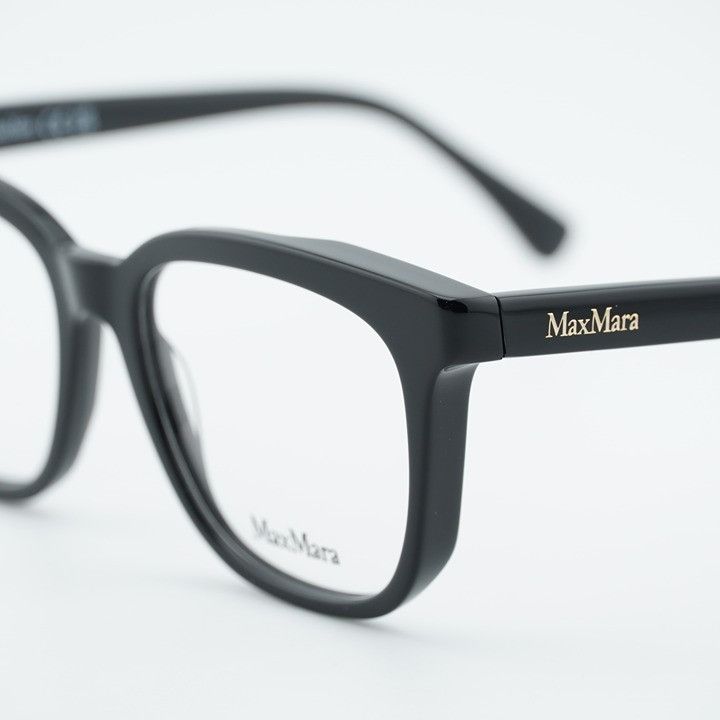 Max Mara Max Mara MM5095 001 Eyeglasses Black 51mm Square Frame Size ONE SIZE - 2 Thumbnail