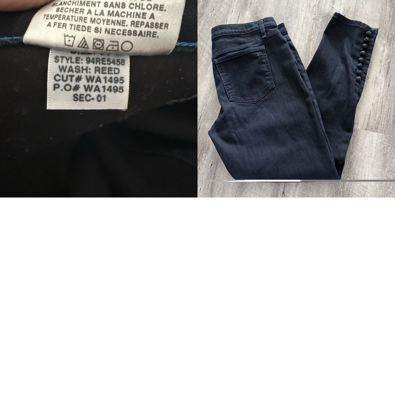Vintage Joe's Jeans Ankle Cigarette Womens 31 Dark Wash Denim Ankle Buttons Blue Reed Stretch 5-Pocket Classic Slim Jeans Womens Size 24" / US 00 / IT 34 - 8 Thumbnail