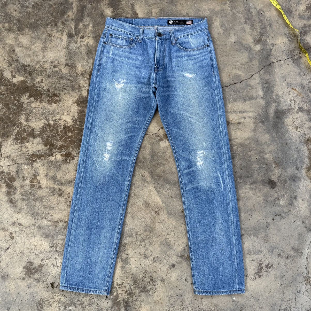Japanese Brand VINTAGE BACK NUMBER FADED RIPPEP JEAN DENIM PANTS Size US 32 / EU 48 - 1 Thumbnail