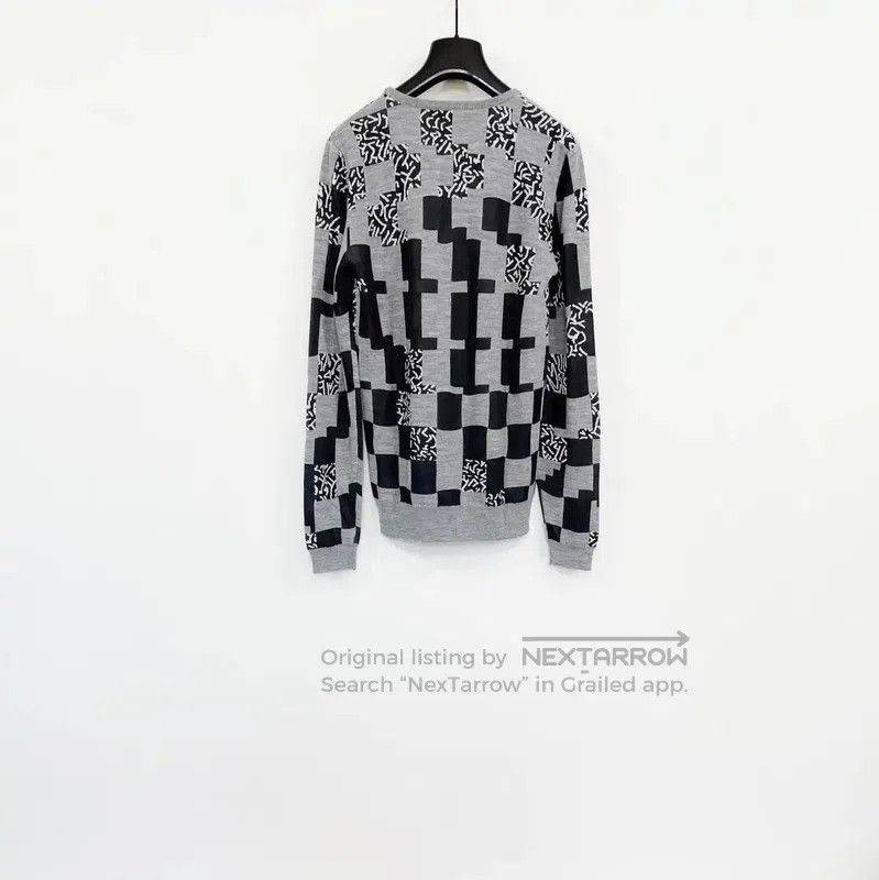 Versace Versace Gray Wool Checked Long Sleeve Sweater . Size US XS / EU 42 / 0 - 2 Thumbnail