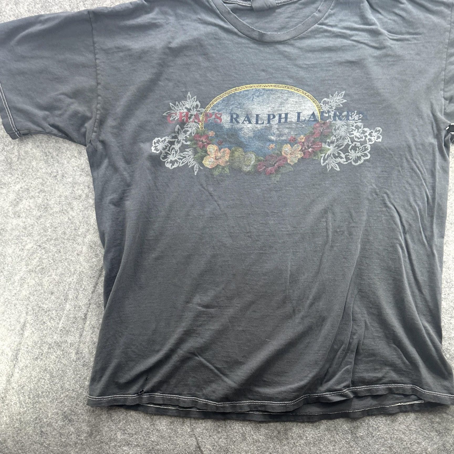 Ralph Lauren Ralph Lauren Shirt Womens Large Gray Floral Graphic Tee Short Sleeve Casual Size L / US 10 / IT 46 - 3 Thumbnail