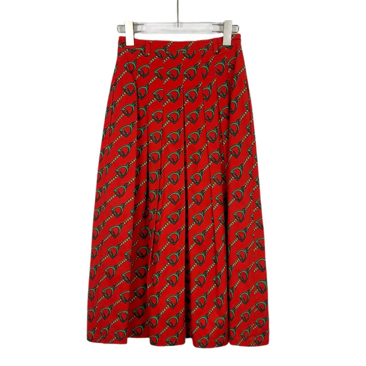 Gucci Gucci Red Chain Print Button Front A-Line Midi Skirt Size 26" / US 2 / IT 38 - 2 Thumbnail