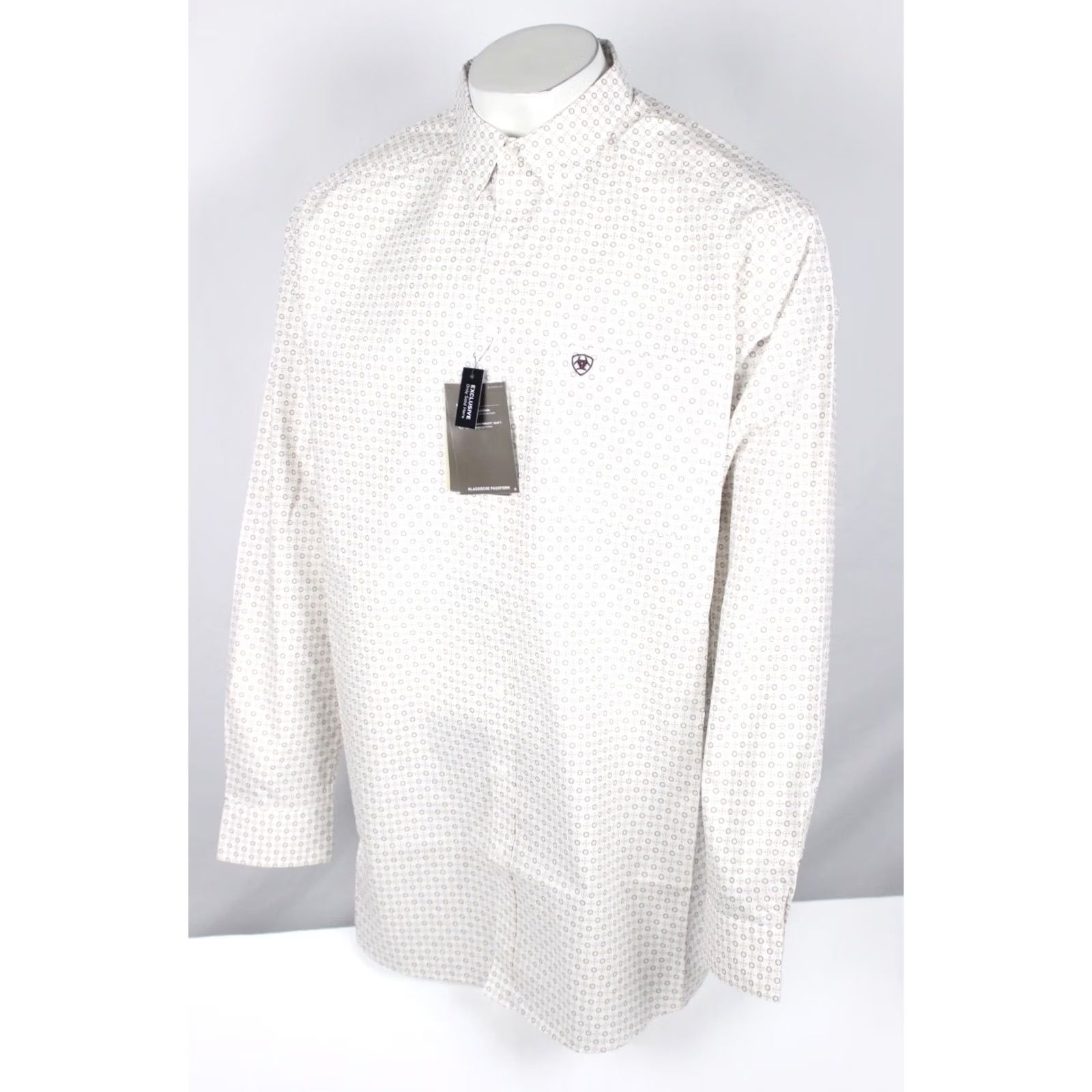 Ariat Ariat Men's Classic Fit Print Long Sleeve Button Shirt XXL Tall Malden White Size US XXL / EU 58 / 5 - 5 Thumbnail