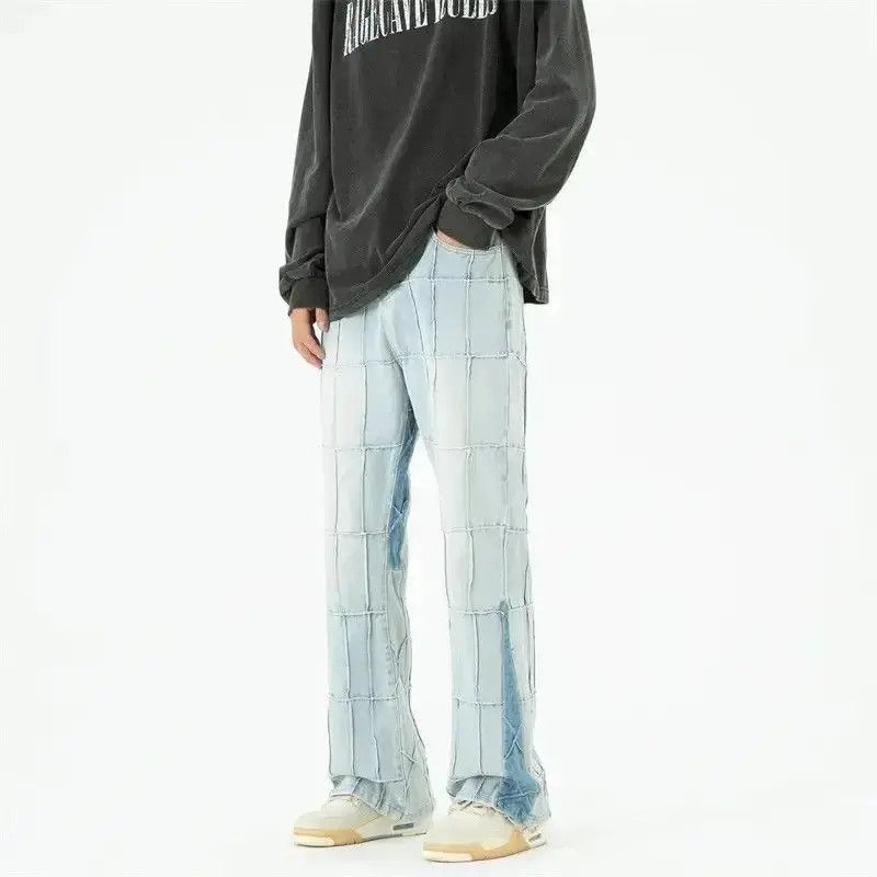 Japanese Brand Plaid Stacked Denim Jeans Vintage y2k Size US 30 / EU 46 - 2 Thumbnail