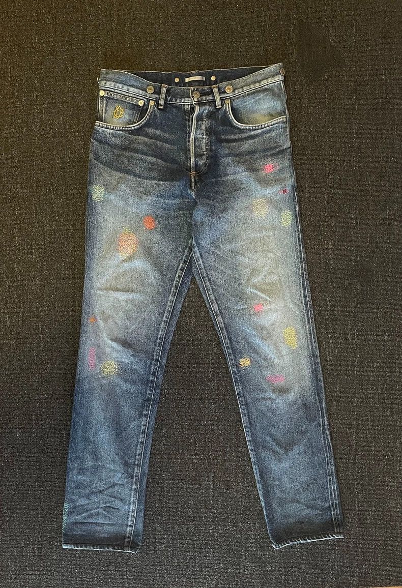 Dior Dior Distressed Denim Jeans with Paint Splatter-yf Size US 29 - 1 Thumbnail