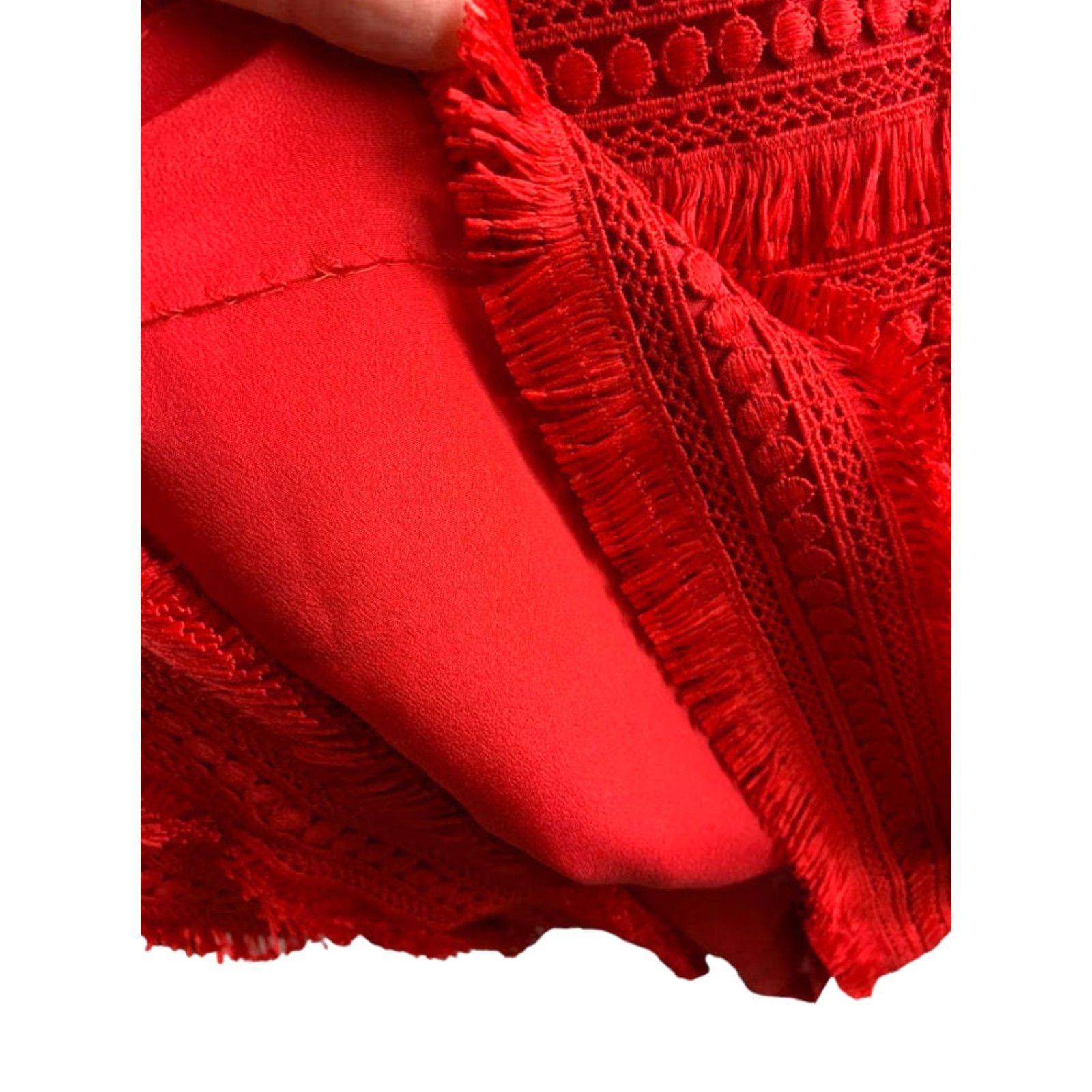 J.Crew J.Crew Skirt Women's 2 Red Mini Fringed Lined Style#G1719 Short 17" Waist 14" Hip 19" Vintage? No, not vintage. Size 26" / US 2 / IT 38 - 6 Thumbnail