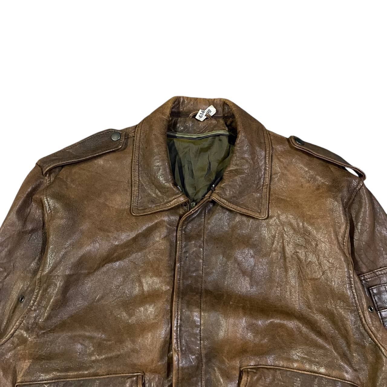 Leather Vintage Leather Bomber Jacket Size US M / EU 48-50 / 2 - 2 Thumbnail