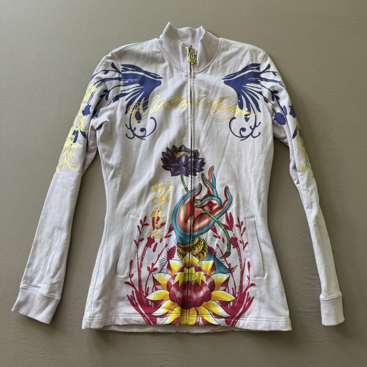 Christian Audigier Vintage Christian Audigier Buddha Floral Print Track Jacket Size M / US 6-8 / IT 42-44 - 1 Thumbnail