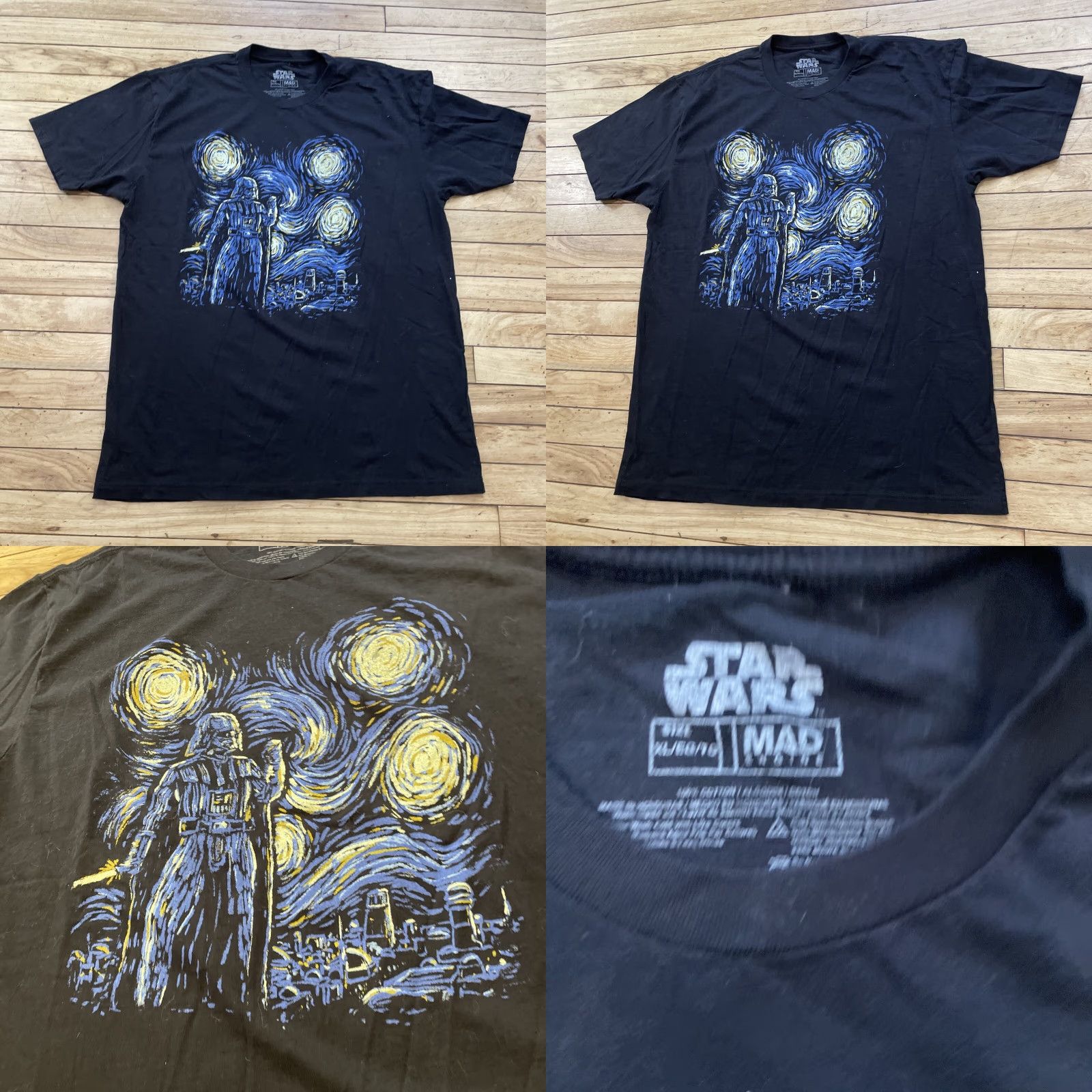 Mad Engine STAR WARS MAD ENGINE Shirt Men XL Black Darth Vader Graphic Starry Night VanGogh Size US XL / EU 56 / 4 - 9 Thumbnail
