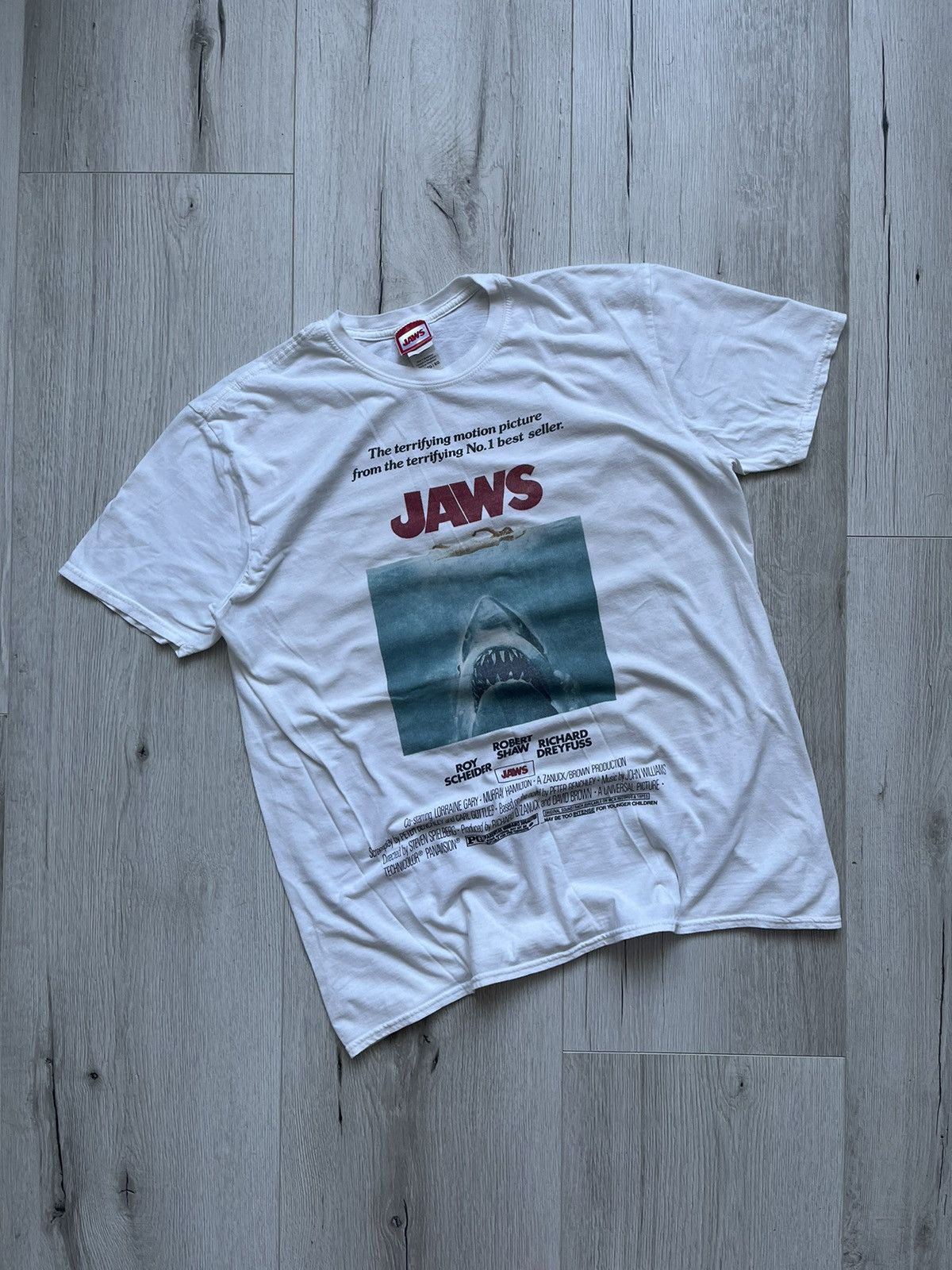 Vintage Rare The Jaws Promotion White T Shirt Mens XL size Size US XL / EU 56 / 4 - 1 Thumbnail
