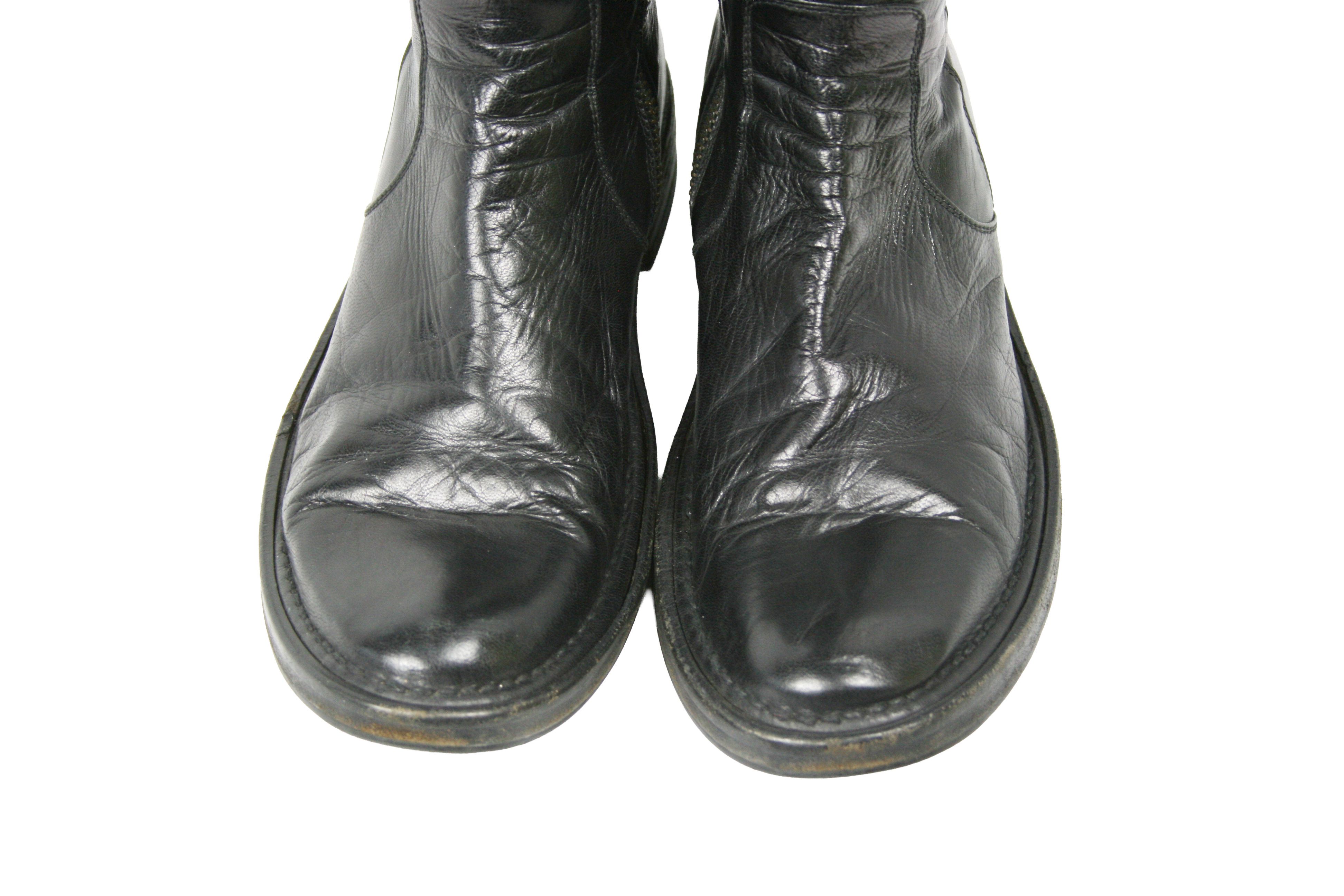 RoccoP 00S Avant Garde Biker Riding Leather Knee Boots Vintage Size US 6 / IT 36 - 5 Thumbnail