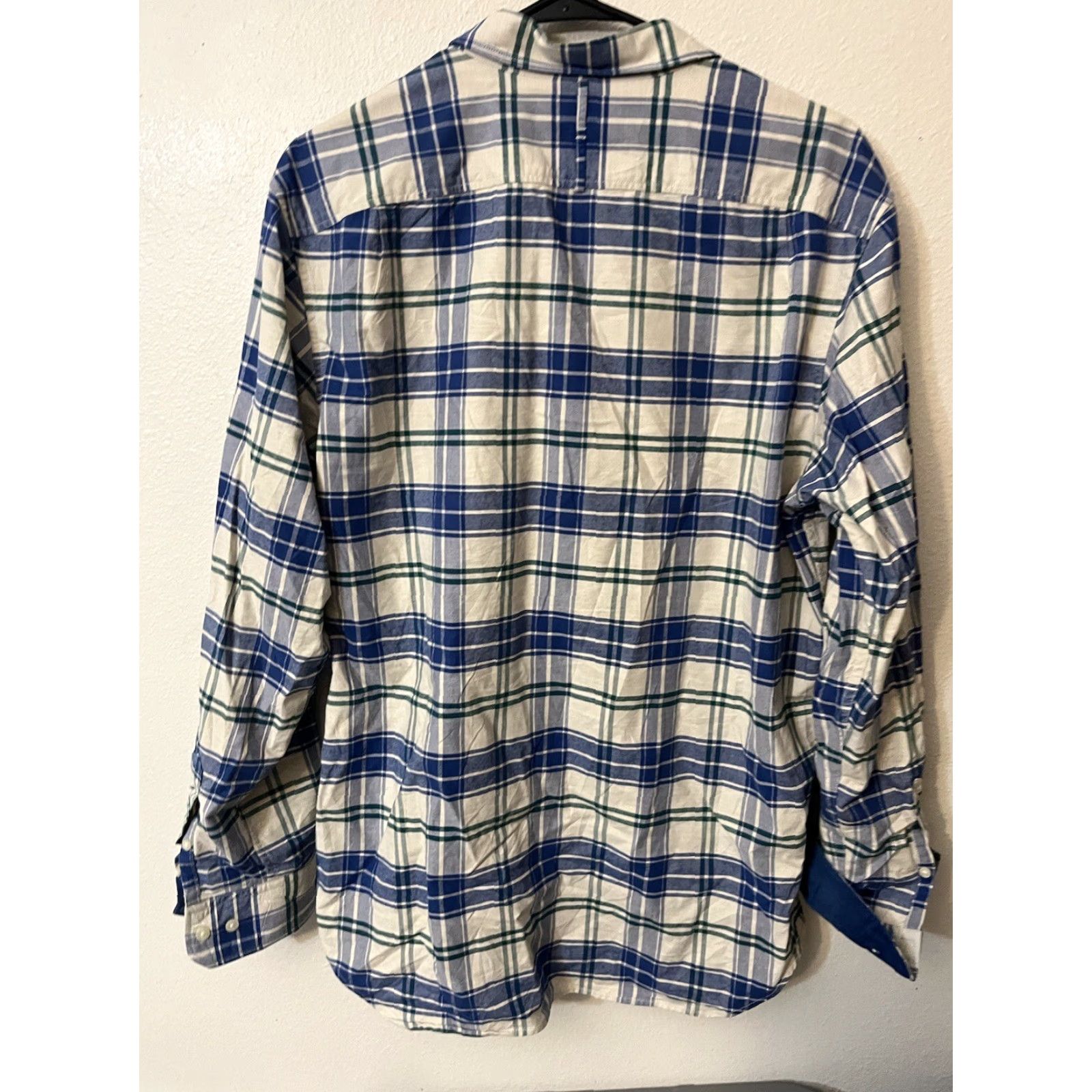 Banana Republic Banana Republic Oxford Shirt Tailored Slim Fit Mens Sz L Plaid Blue Cotton Button Up Shirt Size US L / EU 52-54 / 3 - 2 Thumbnail