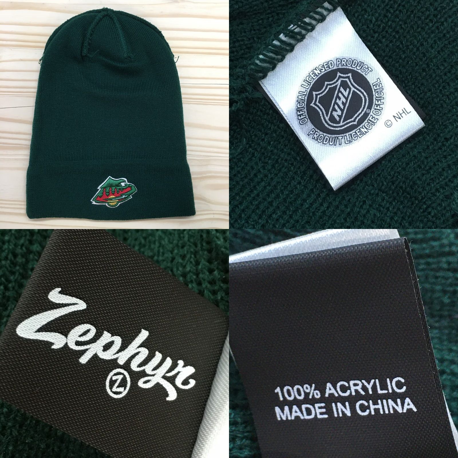 Zephyr Minnesota Twins Zephyr Beanie Cap Hat Mens Green OS Embroidered Logo Size ONE SIZE - 8 Thumbnail