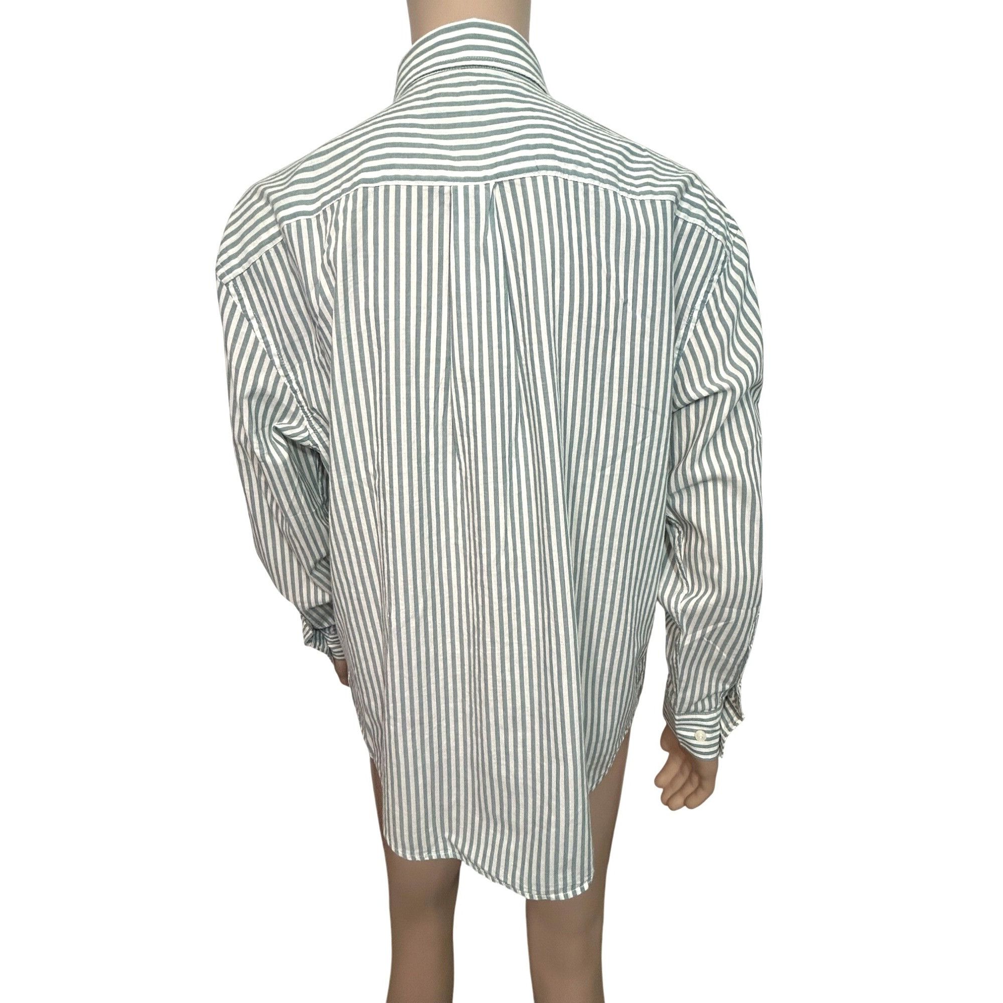 Banana Republic Banana Republic Men’s Shirt Button Up L Green Cream Mini Str Size US L / EU 52-54 / 3 - 3 Thumbnail