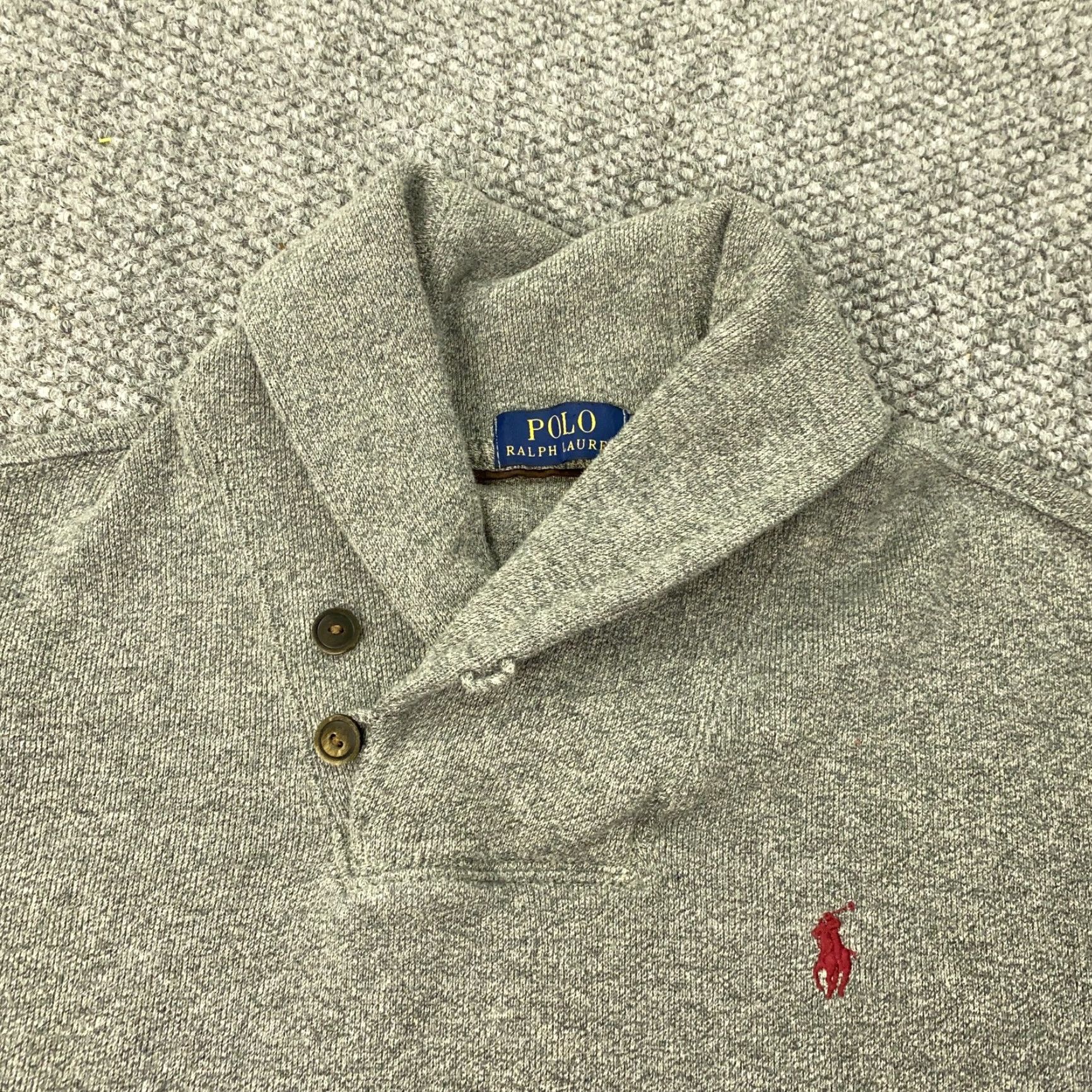 Polo Ralph Lauren VINTAGE Polo Ralph Lauren Men’s Sweater Pullover Medium Gray Knit Collared Cotton All Seasons Logo Size US M / EU 48-50 / 2 - 3 Thumbnail