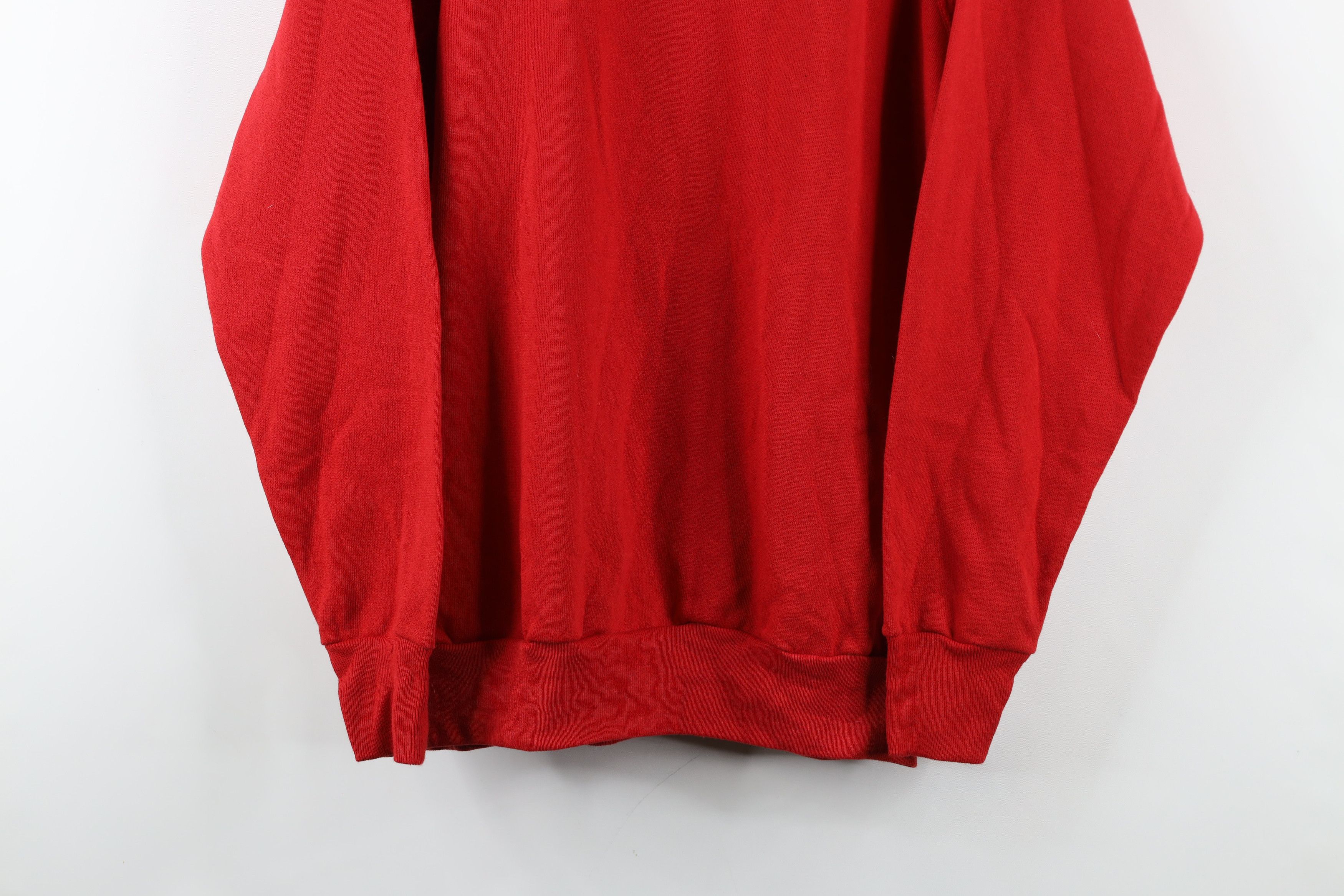 Vintage Vintage 90s Streetwear Blank Crewneck Sweatshirt Red USA Size US L / EU 52-54 / 3 - 3 Thumbnail