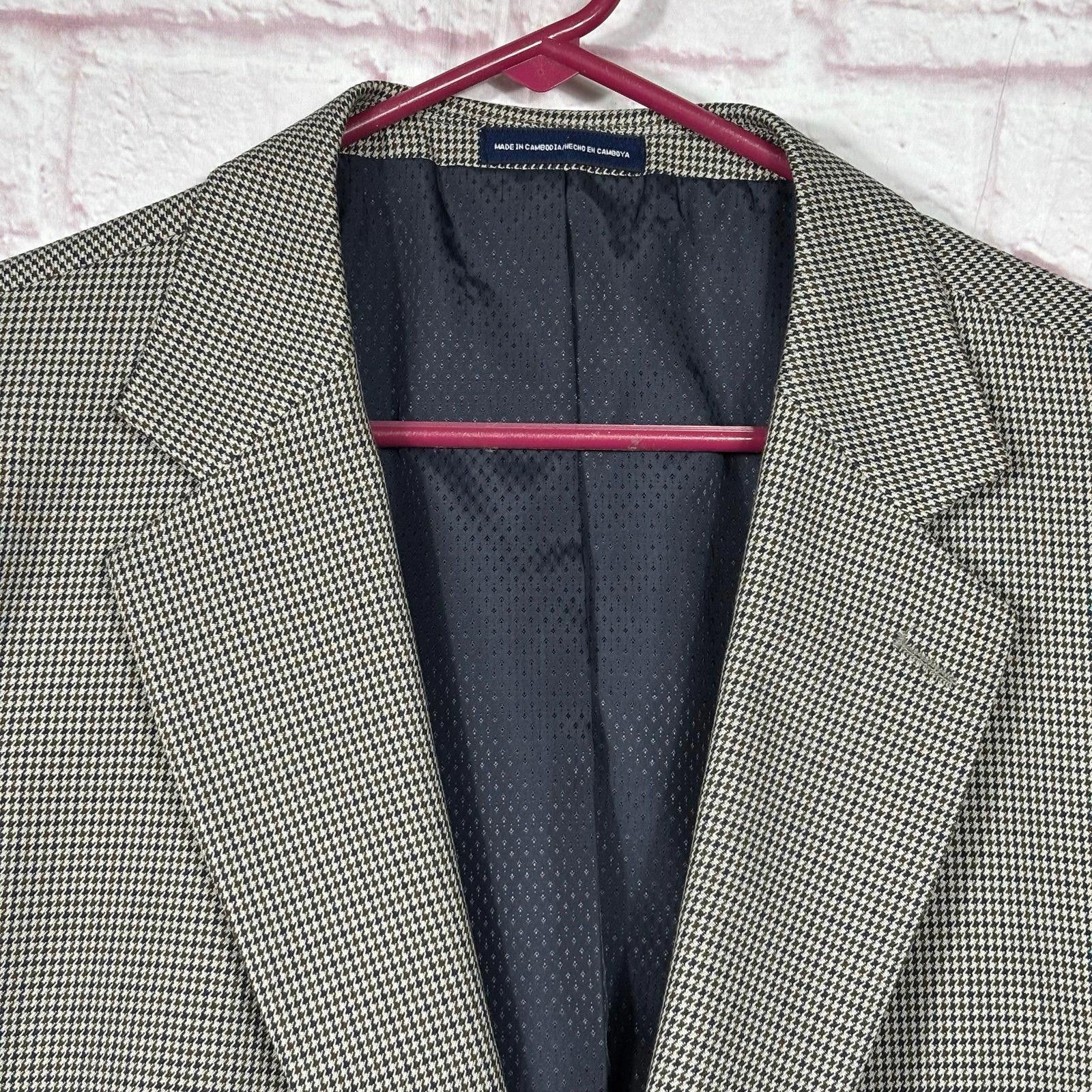 Stafford Stafford Essentials Men's Houndstooth Blazer 48 Regular Size 48R - 5 Thumbnail