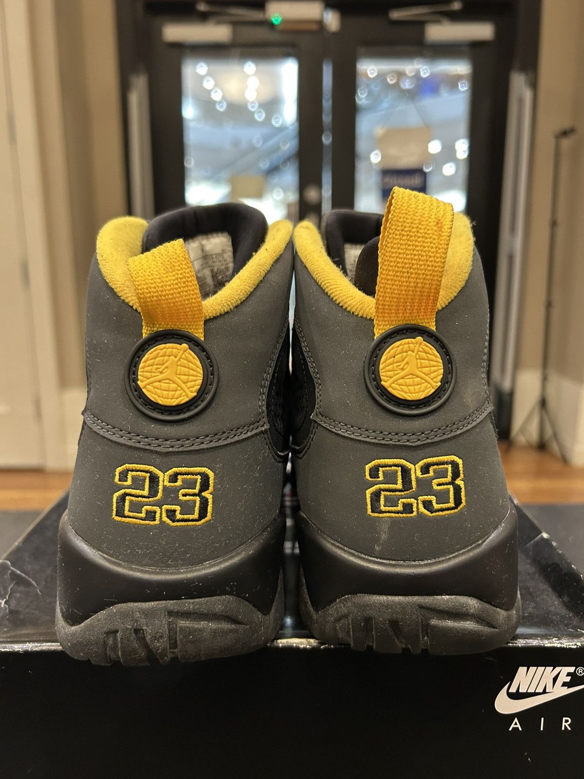 Jordan Brand Jordan 9 Retro ‘Black Charcoal University Gold’ Size US 9.5 / EU 42-43 - 3 Thumbnail