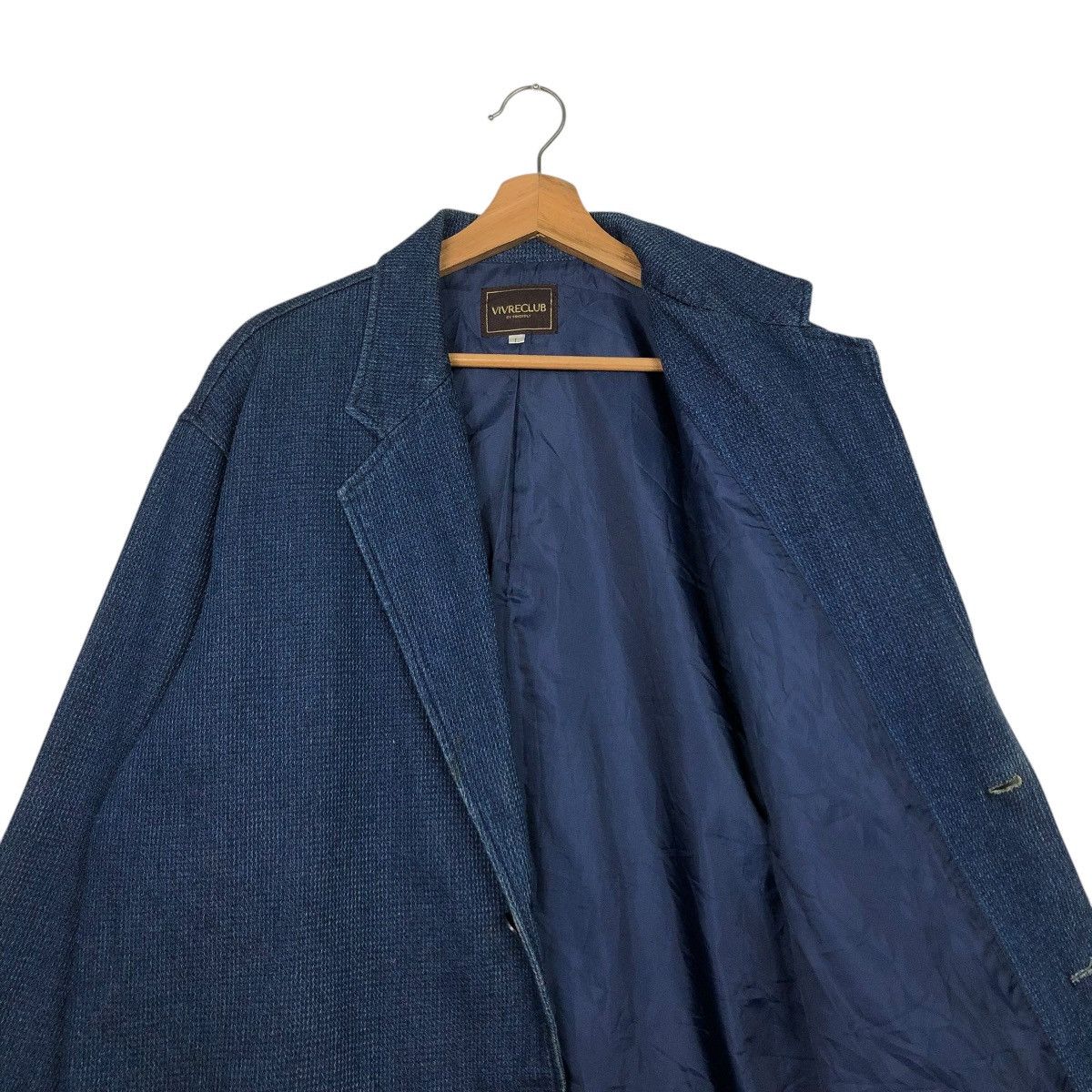 Indigo 🔥VINTAGE DENIM WORKER JACKET INDIGO VIVRECLUB ISSEY MIYAKE Size US L / EU 52-54 / 3 - 14 Thumbnail
