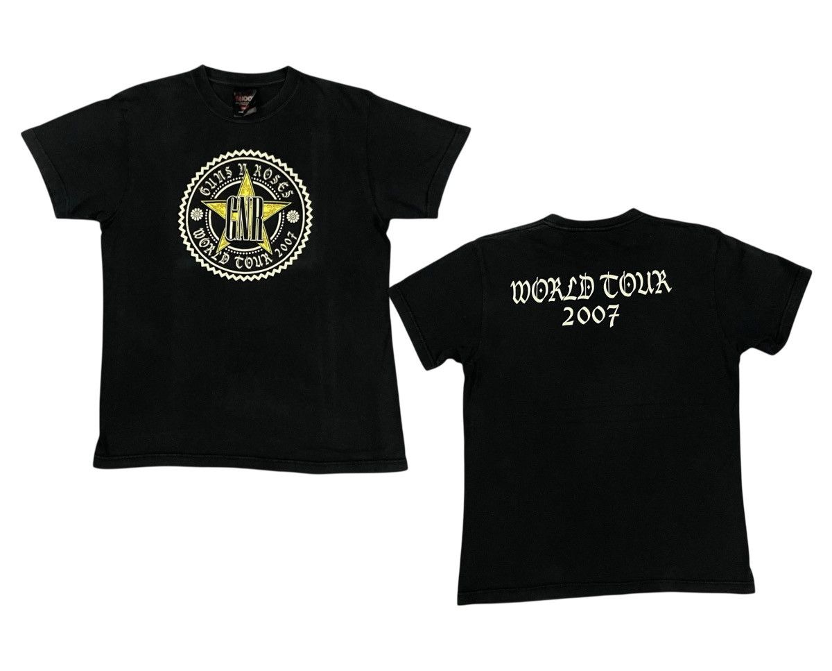 Pre-owned Band Tees Vintage Guns N Roses World Tour 2007 Tshirt In Black