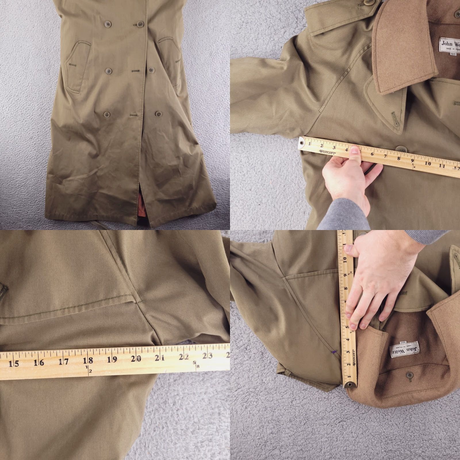 Vintage VINTAGE John Weitz Trench Overcoat Coat Long Women Brown Cotton Wool Lined Removable Lining Size 10 Size L / US 10 / IT 46 - 9 Thumbnail